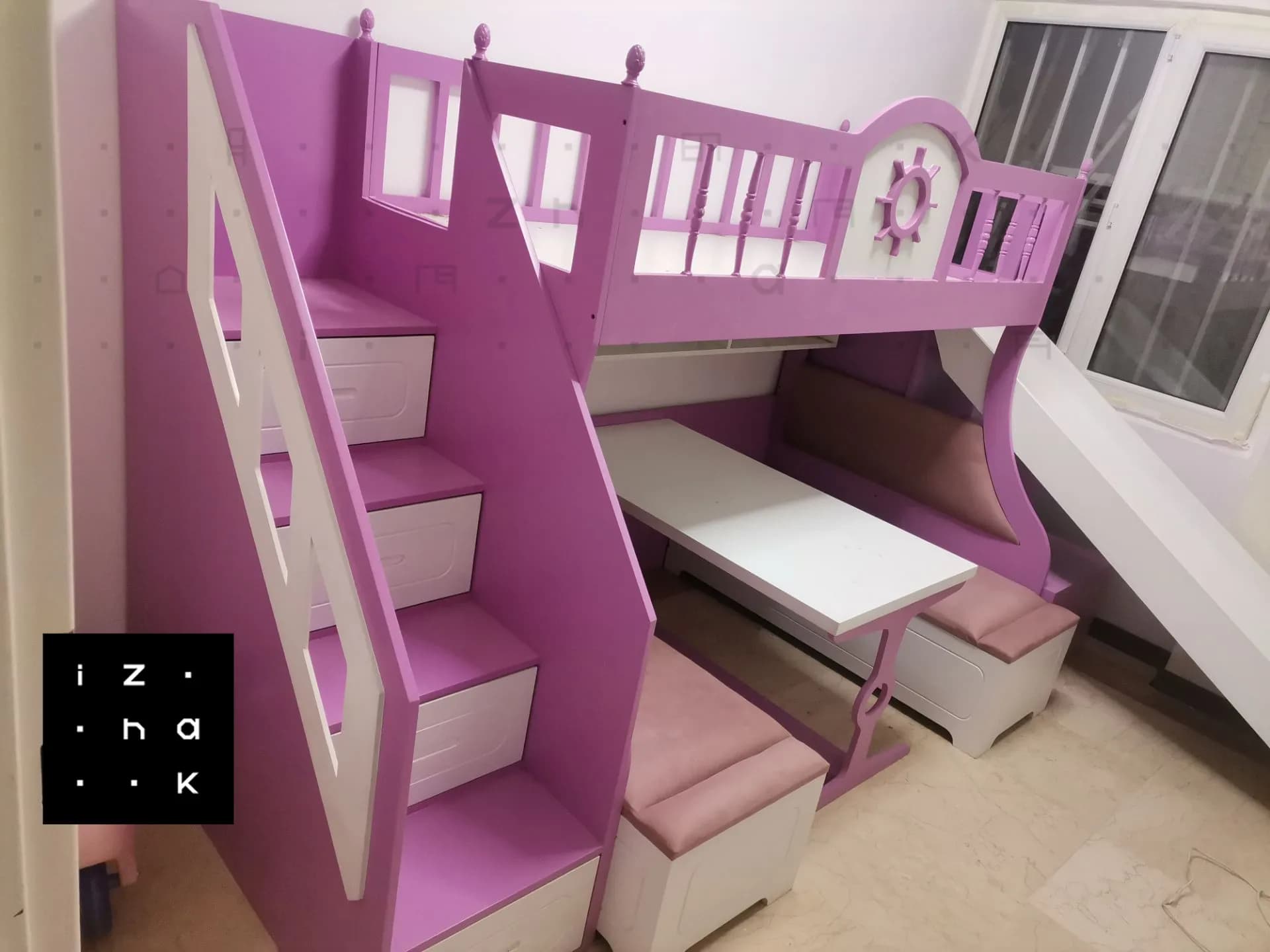 تخت خواب سرسره دار مدل آمیسا