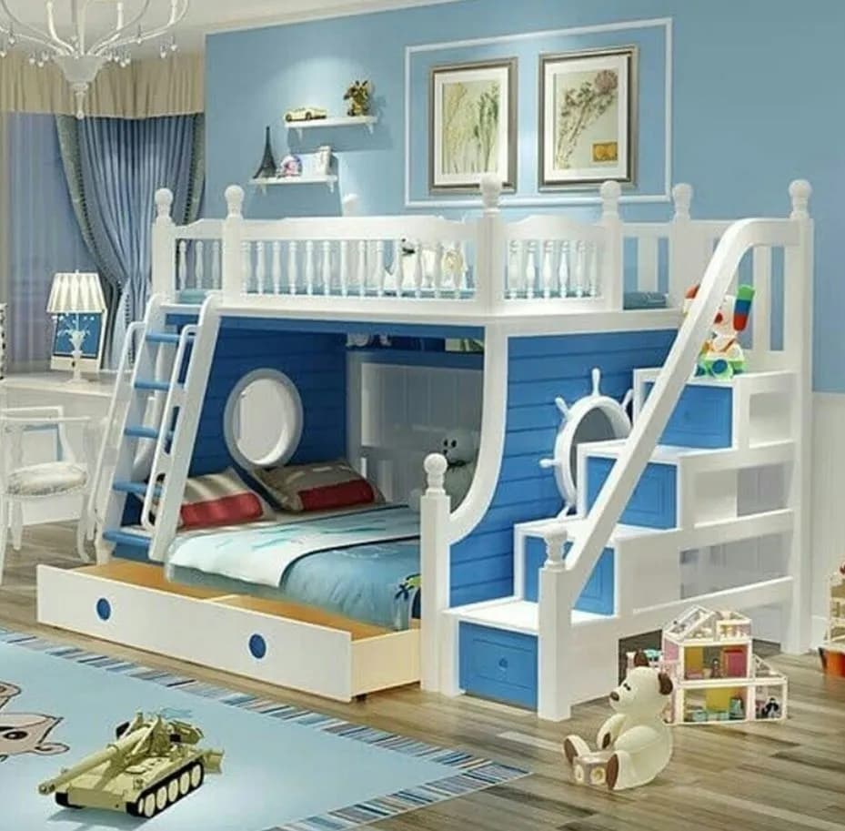تخت خواب دو طبقه فانتزی پسرانه مدل کاپیتان