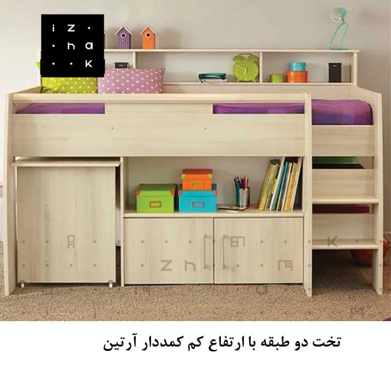 تخت خواب کودک و نوجوان all in one ام دی اف مدل آرتین