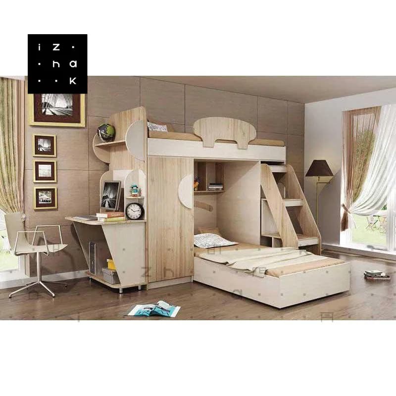 تخت خواب دو طبقه میز تحریر دار مدل نینا