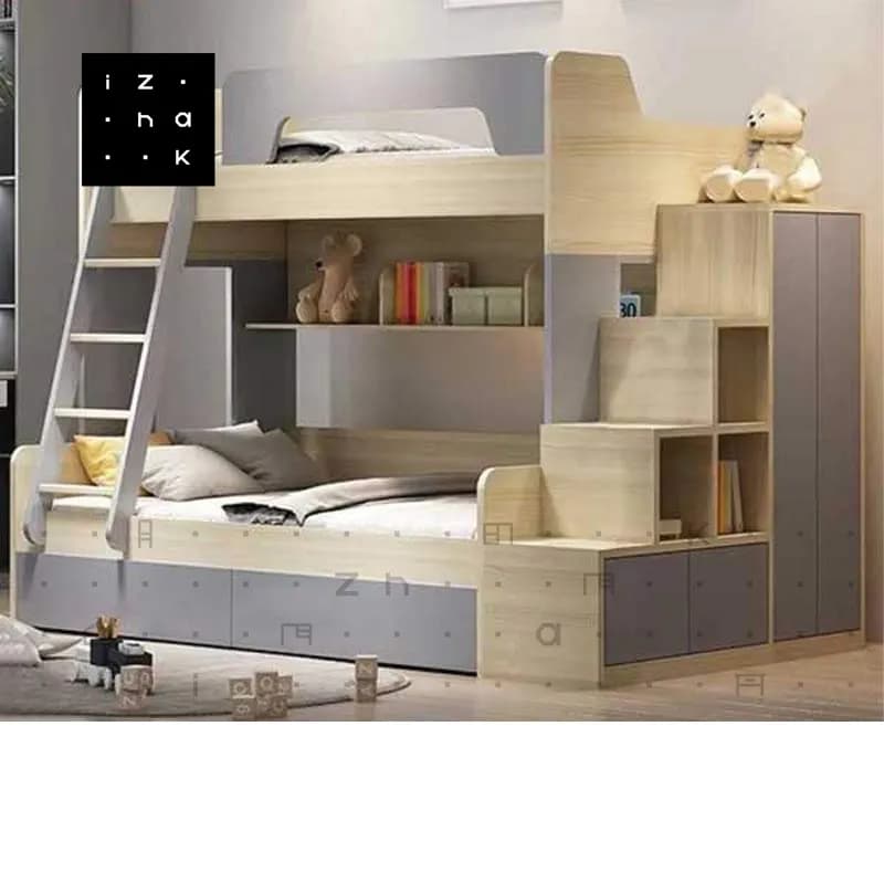 تخت خواب دو طبقه ام دی اف مدل بارلی