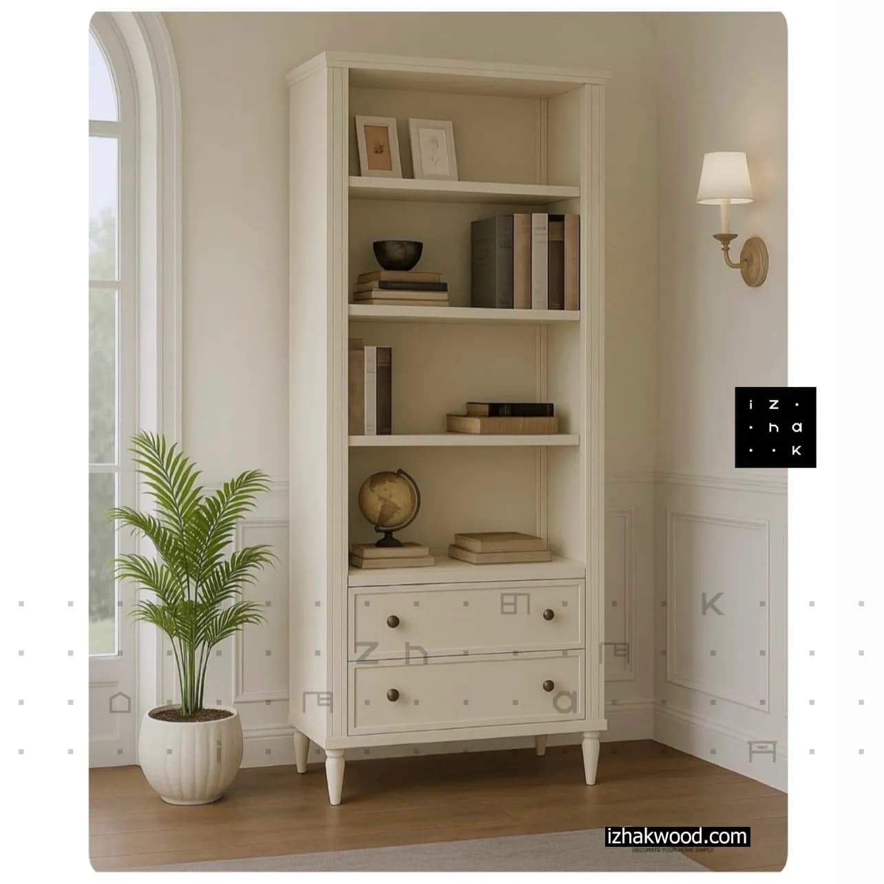 ویترین کتابخانه نئوکلاسیک مدل پیام