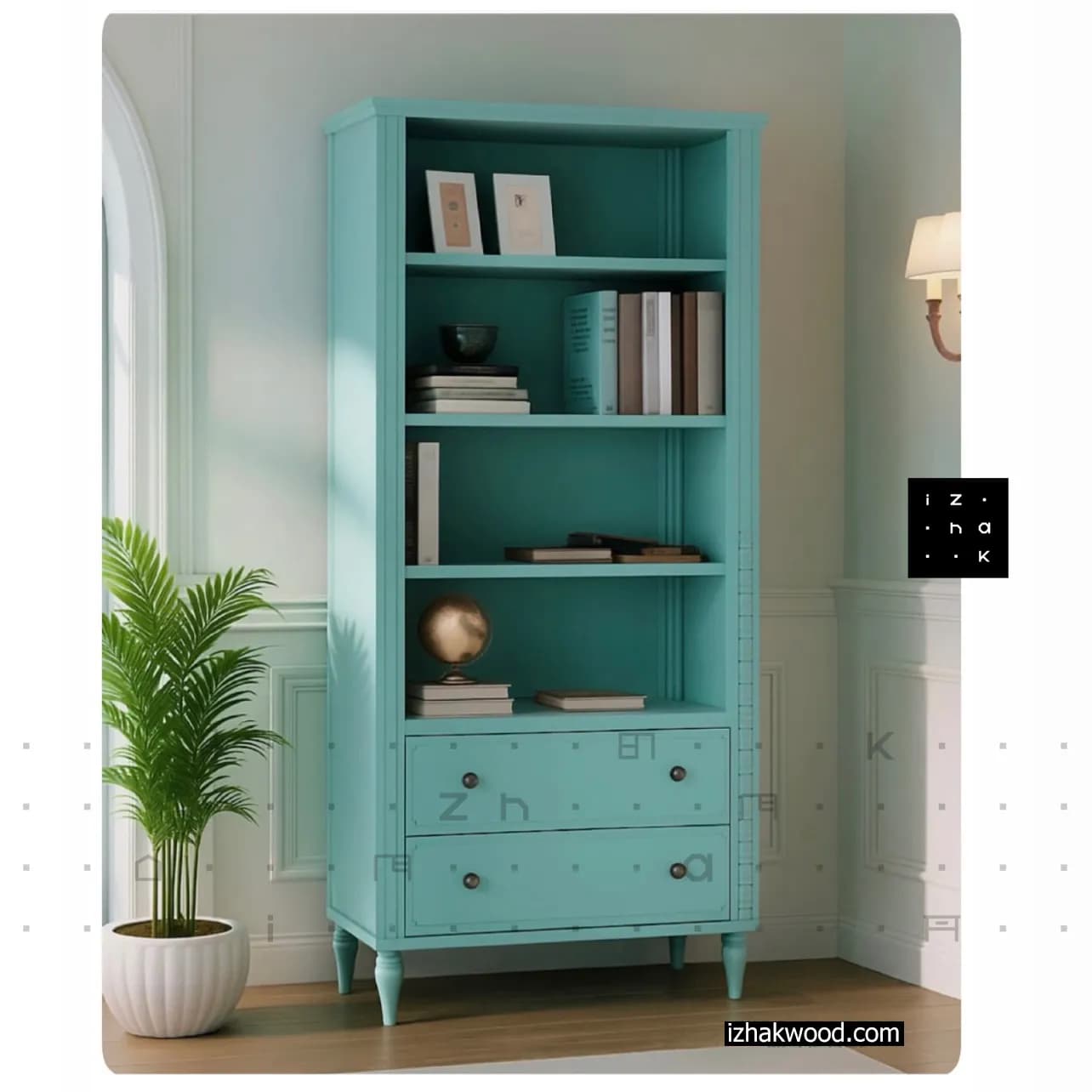 ویترین کتابخانه نئوکلاسیک مدل پیام