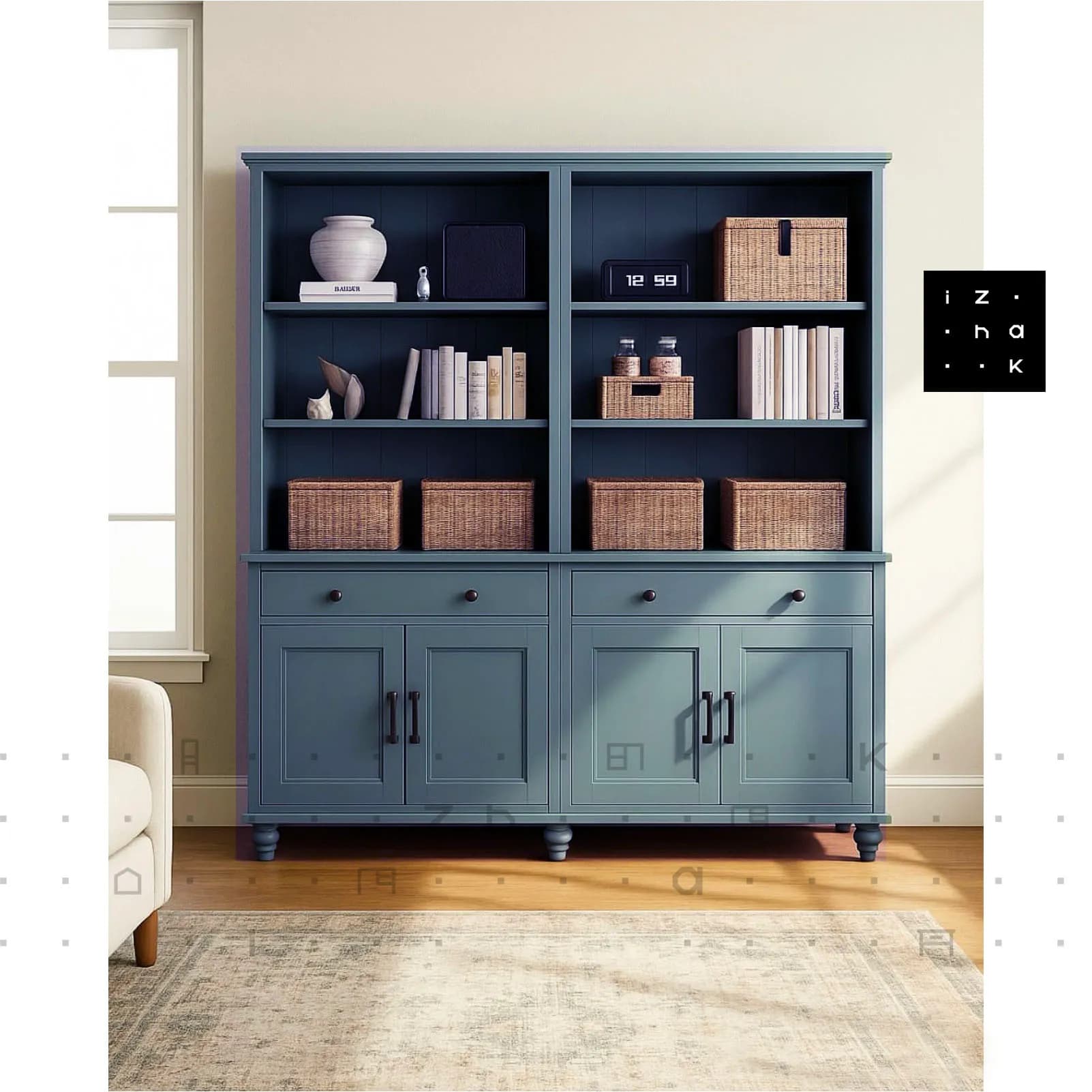 ویترین کتابخانه نئوکلاسیک مدل مینو