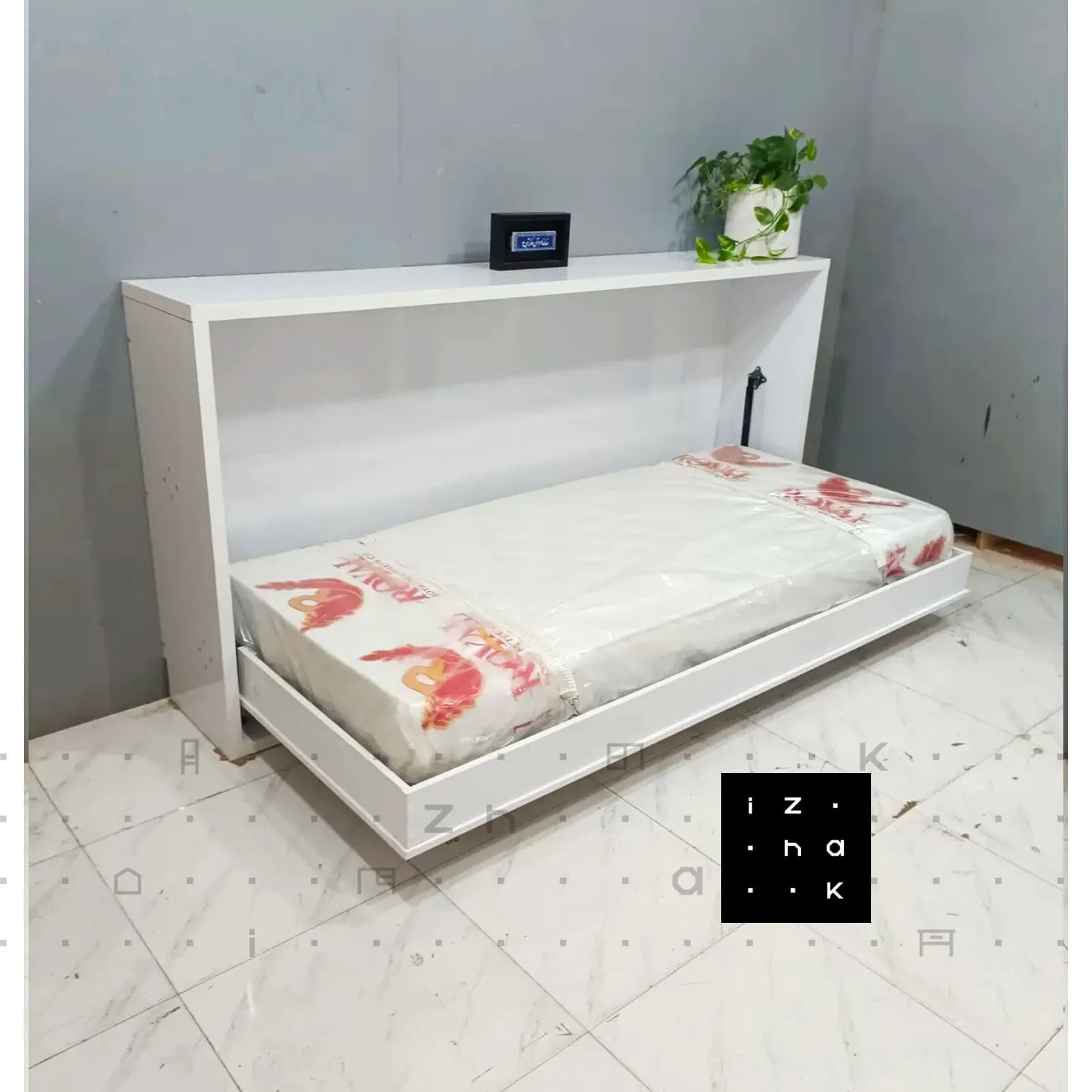 تخت خواب یک نفره کمجا تاشو ام دی اف مدل مهراوه
