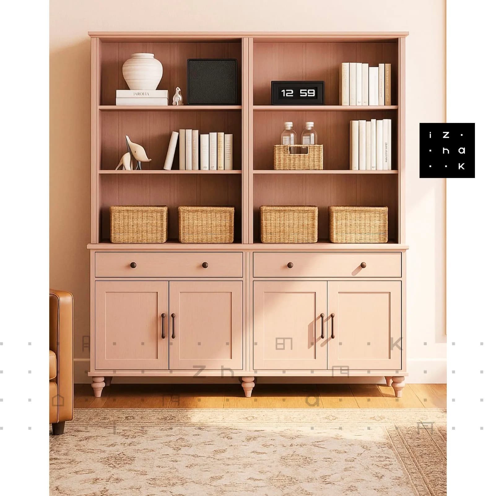 ویترین کتابخانه نئوکلاسیک مدل مینو