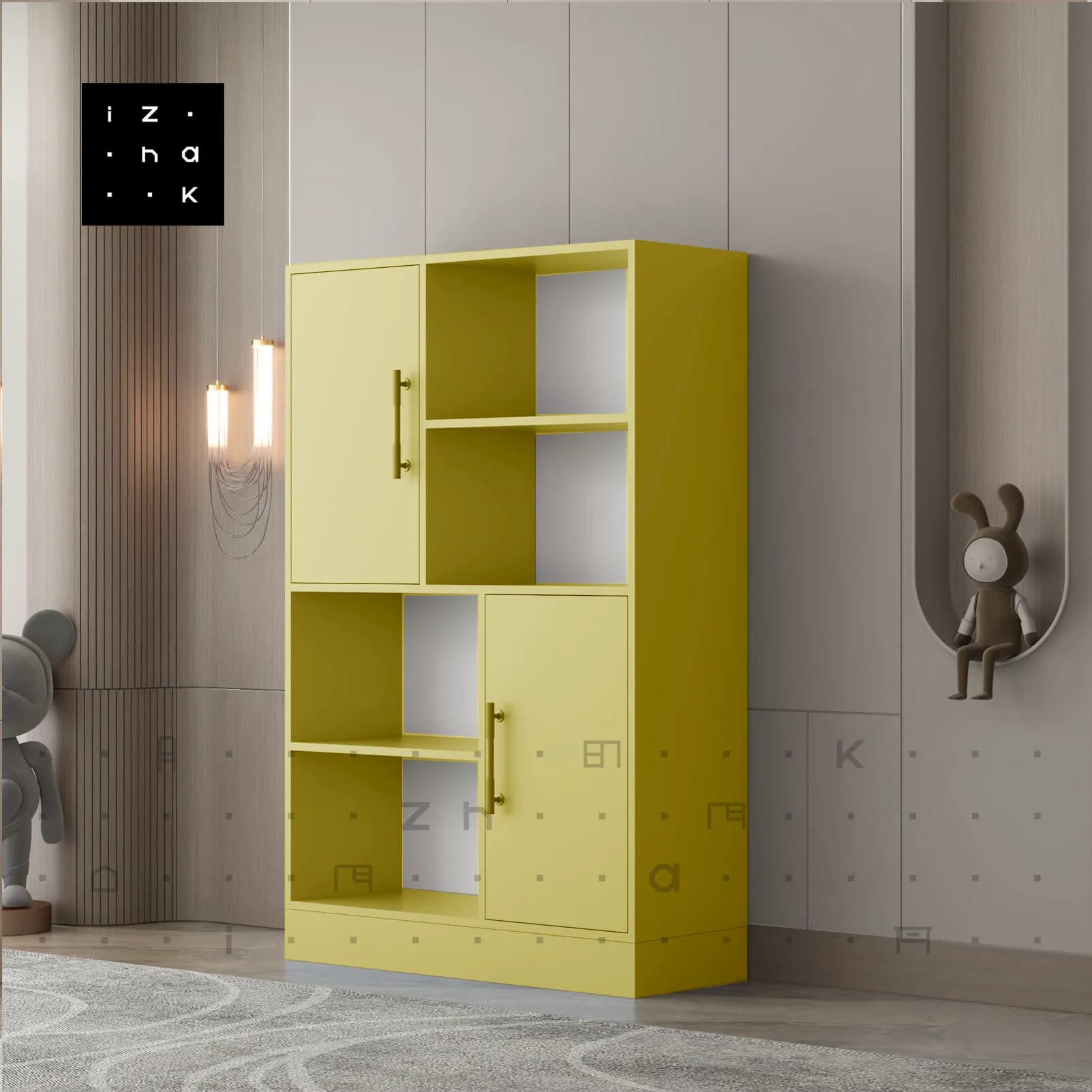 کتابخانه مدرن هایگلاس مدل پندار