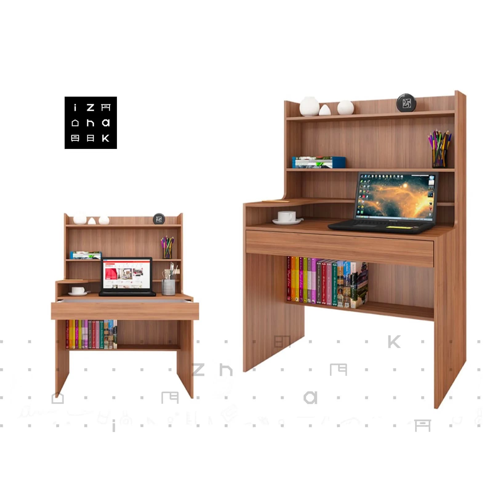 میز تحریر مدرن کتابخانه دار ام دی اف مدل نبات