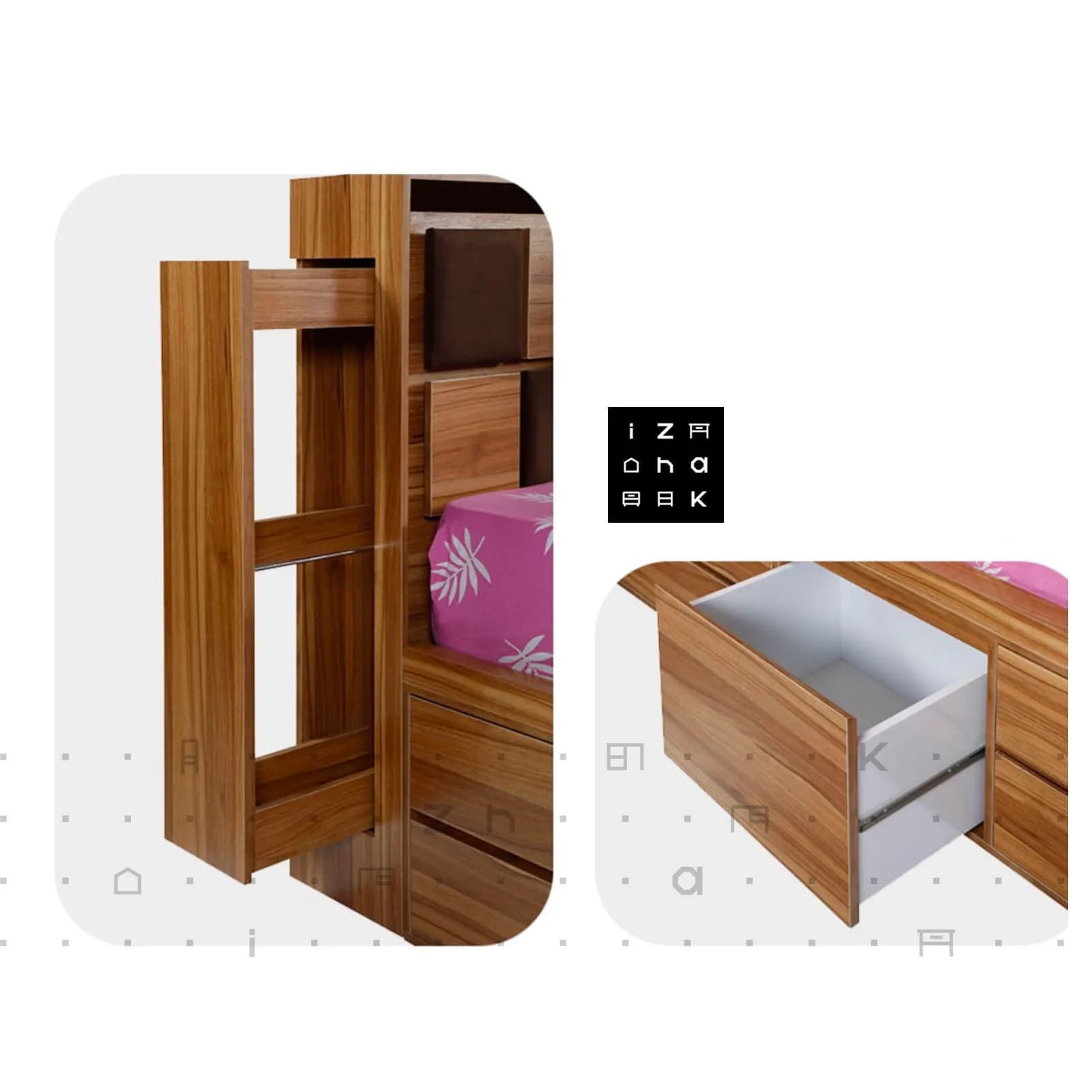 سرویس خواب دو نفره با فضای مخفی ام دی اف مدل اروس