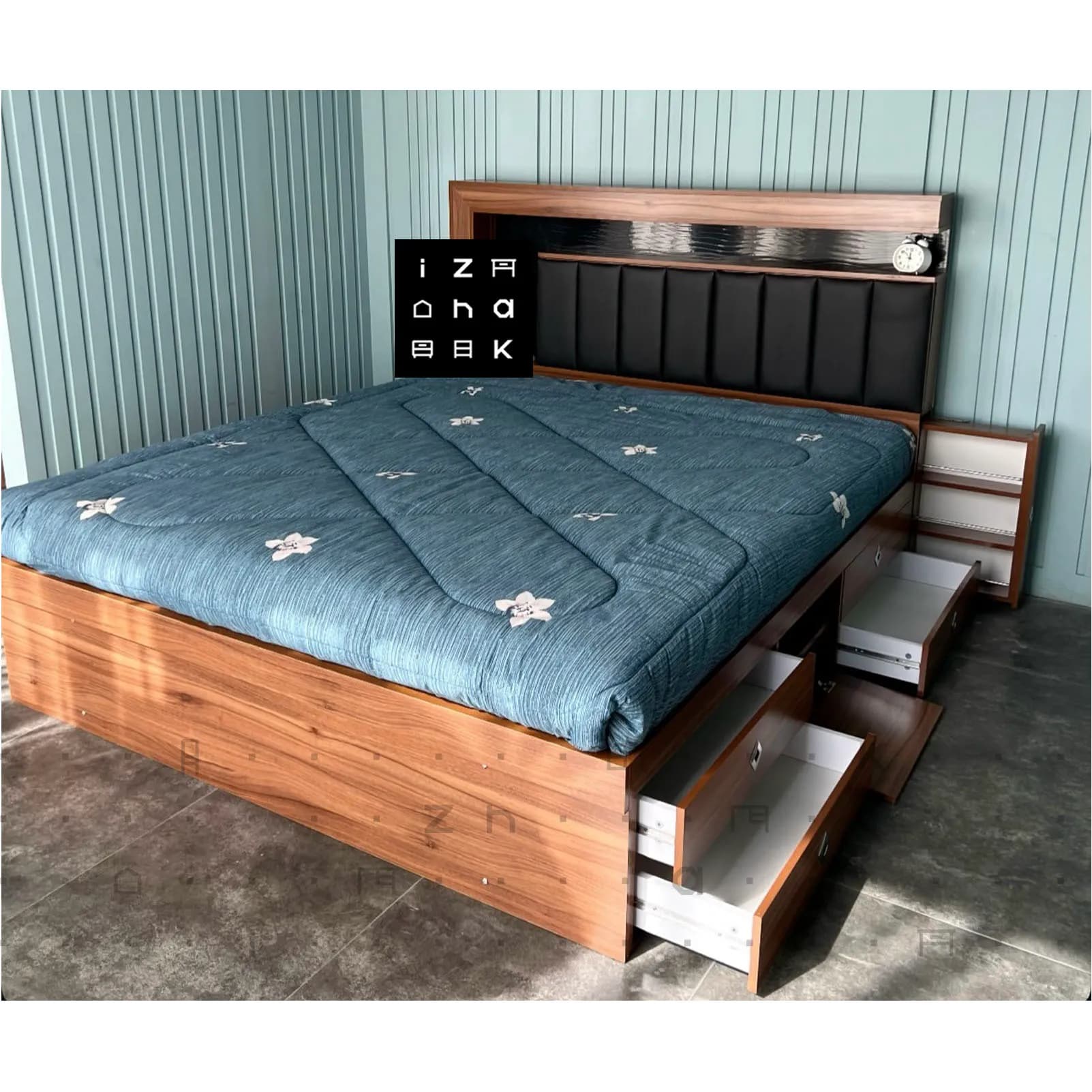 تخت خواب دو نفره کشو دار ام دی اف مدل آیریس