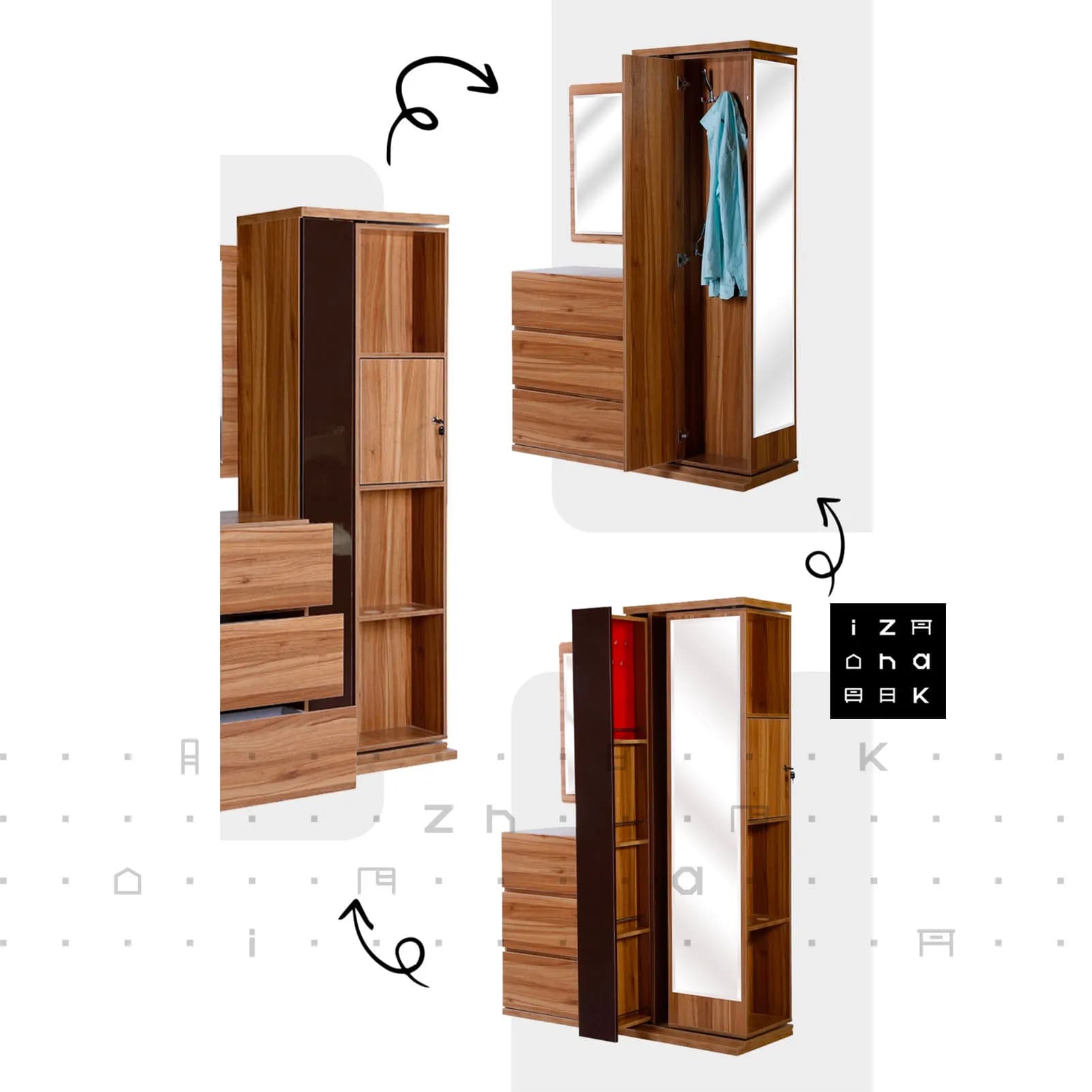 سرویس خواب دو نفره با فضای مخفی ام دی اف مدل اروس