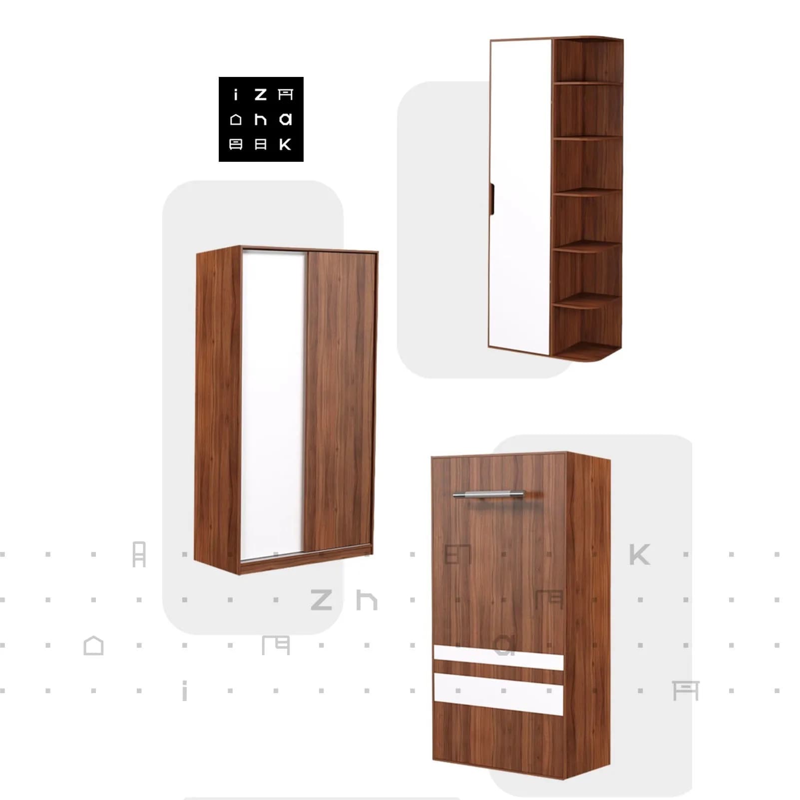 تخت خواب یک نفره کمجا تاشو کمدی ام دی اف مدل روچی