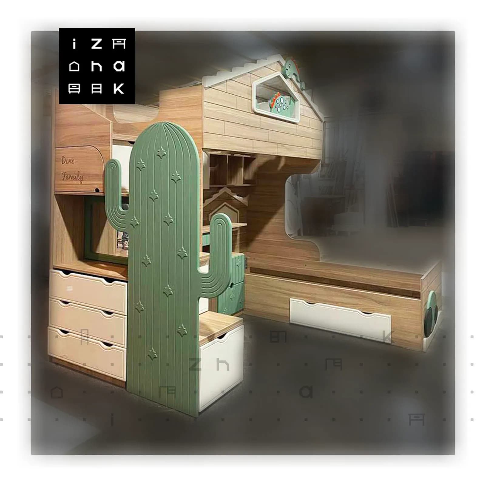 تخت خواب دو طبقه فانتزی All in ONE ام دی اف مدل داینا