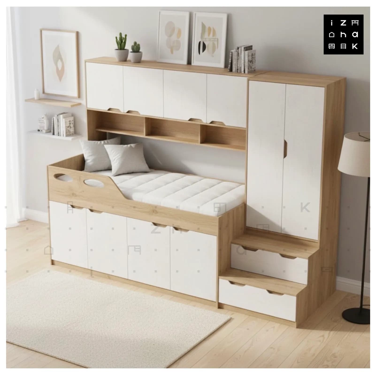 تخت خواب یک نفره All in ONE ام دی اف مدل کاتیا