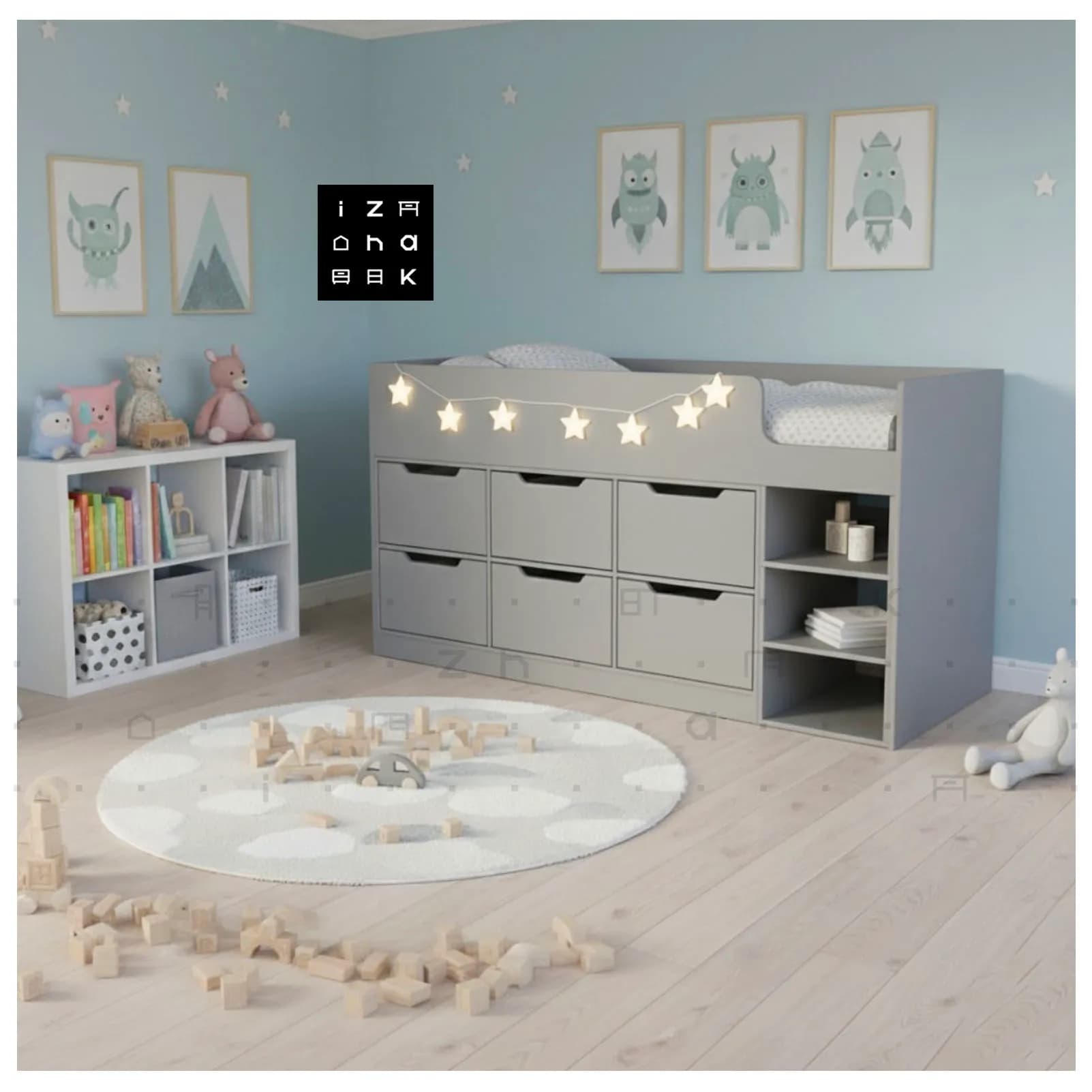 تخت خواب یک نفره کشو دار ام دی اف مدل میلا