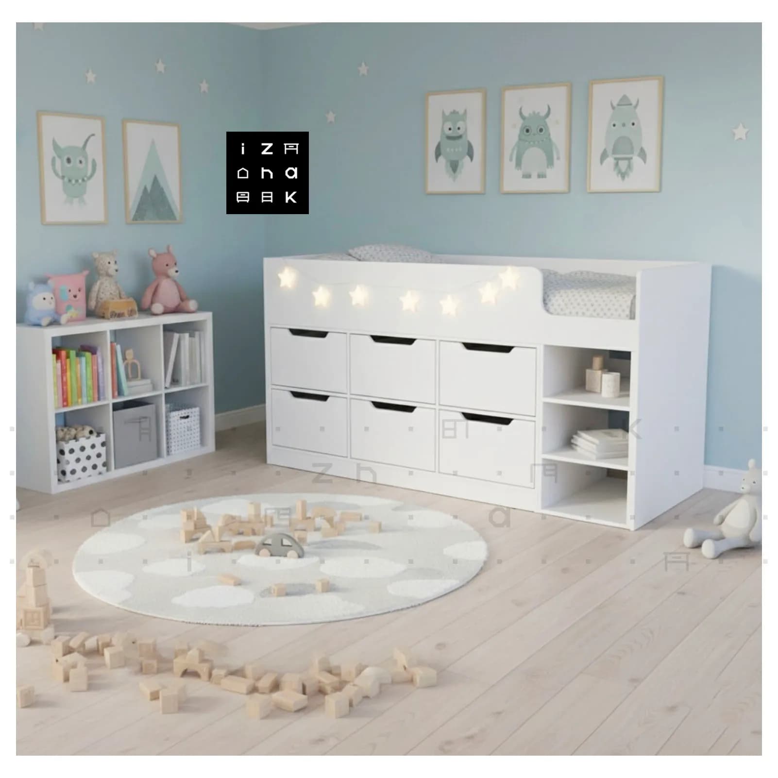 تخت خواب یک نفره کشو دار ام دی اف مدل میلا