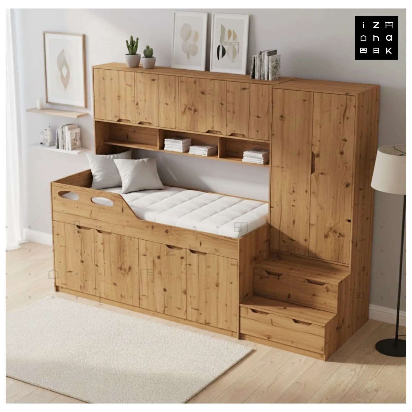 تخت خواب یک نفره All in ONE ام دی اف مدل کاتیا