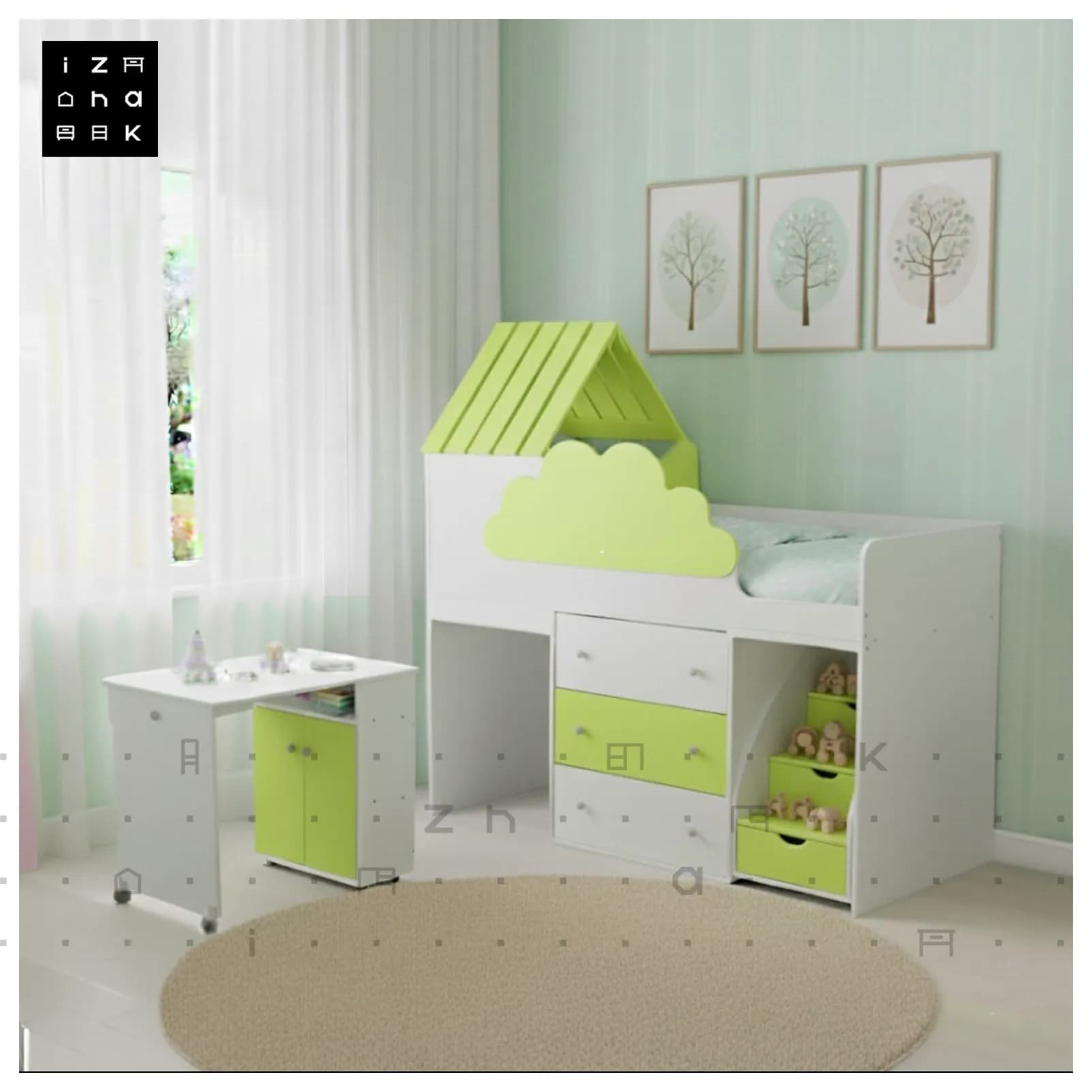 تخت خواب یک نفره All in ONE فانتزی ام دی اف مدل دیانا