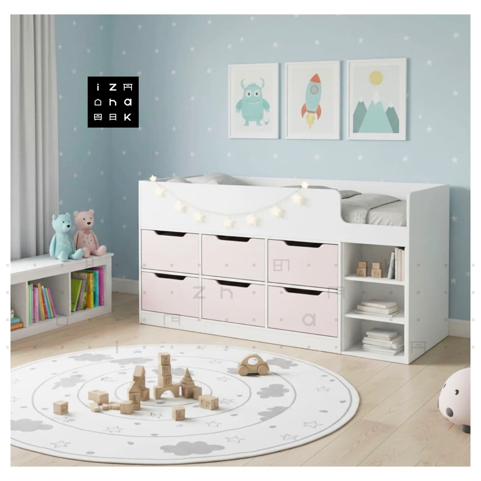 تخت خواب یک نفره کشو دار ام دی اف مدل میلا