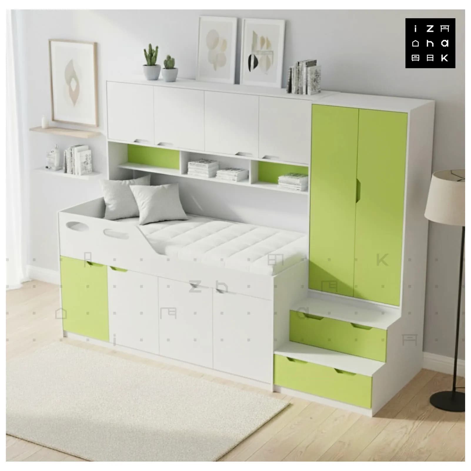 تخت خواب یک نفره All in ONE ام دی اف مدل کاتیا