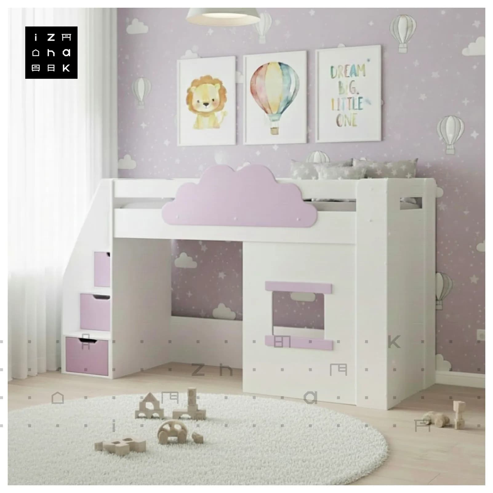 تخت خواب یک نفره با فضای بازی فانتزی ام دی اف مدل دیانا