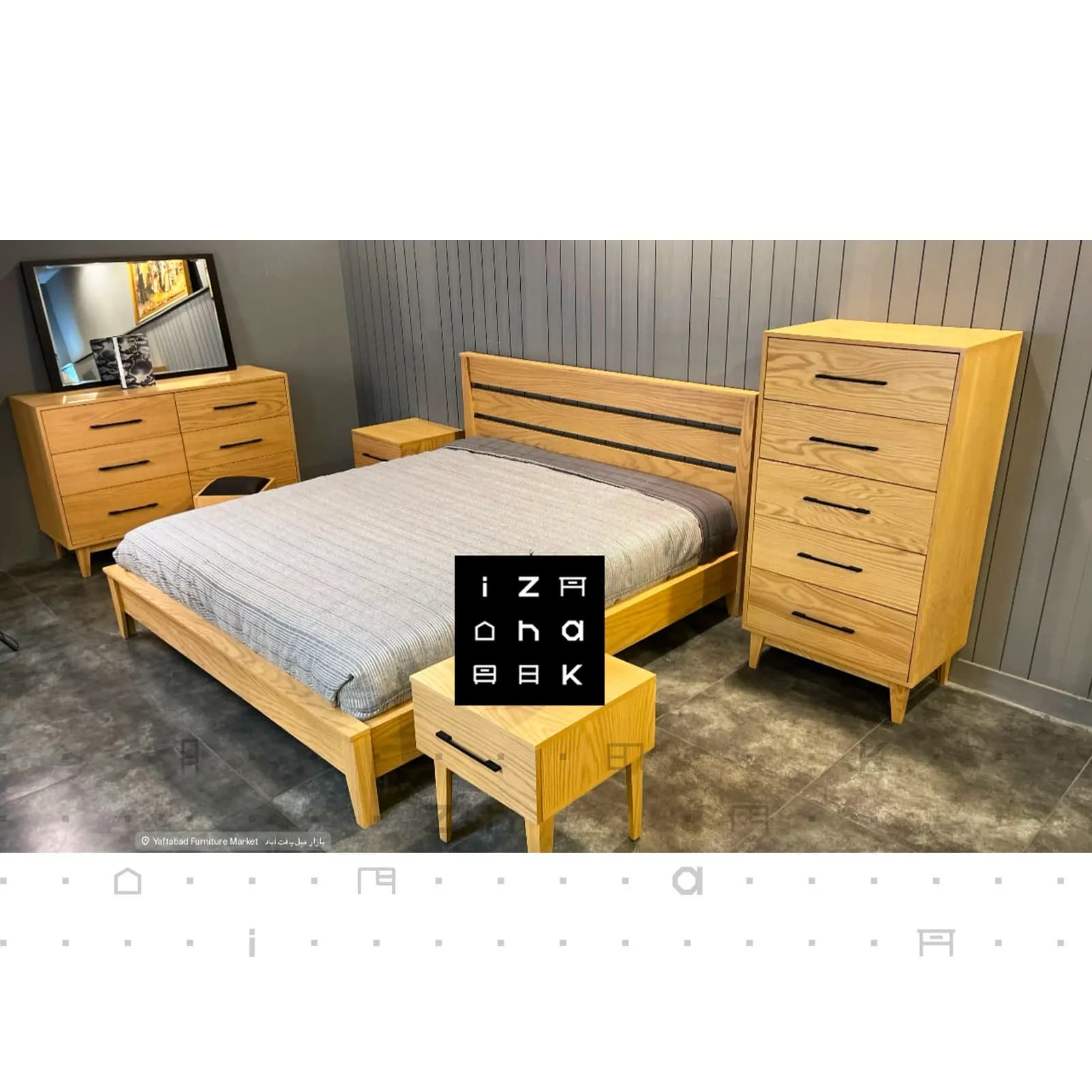 سرویس خواب دو نفره سیزده کشو ام دی اف مدل پانیذ