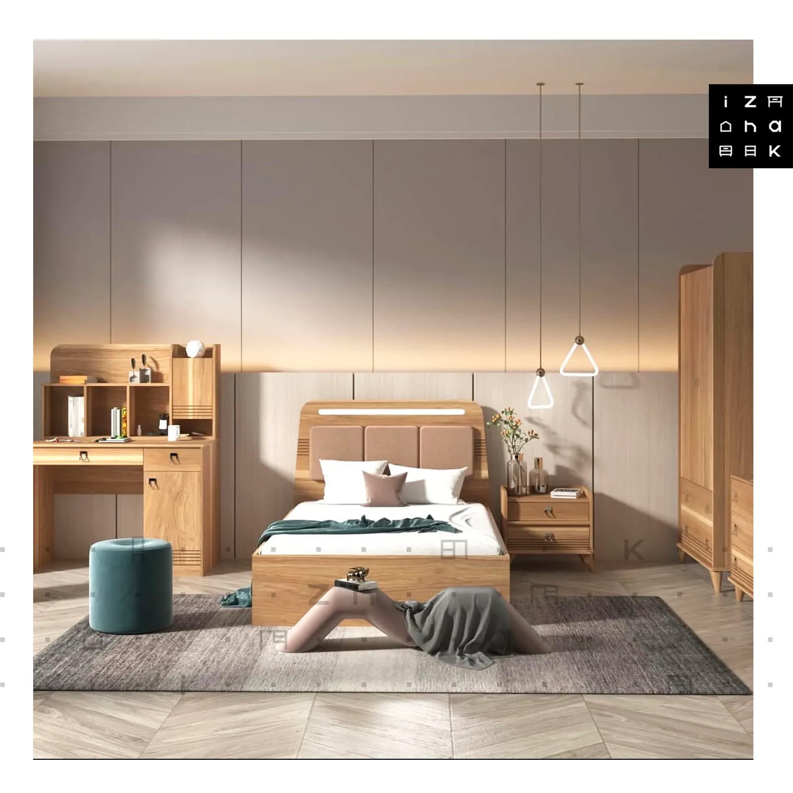 سرویس خواب یک نفره نوجوان ام دی اف مدل پروا