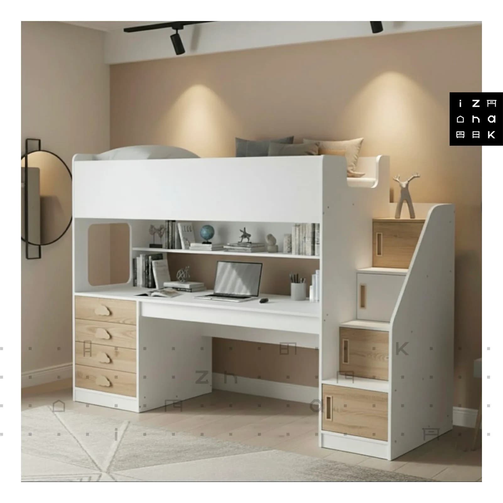 تخت خواب یک نفره دخترانه ALL IN ONE  مدل تاتیانا