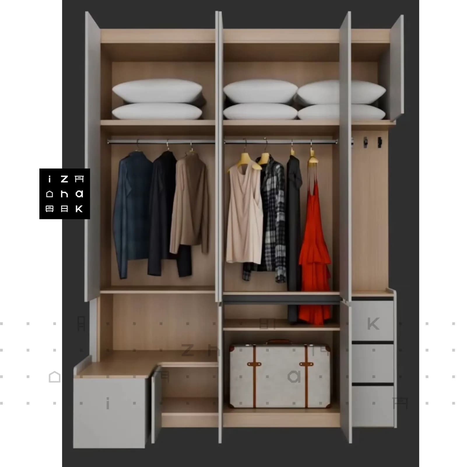 کمد چند منظوره ایستاده مدل آناشید