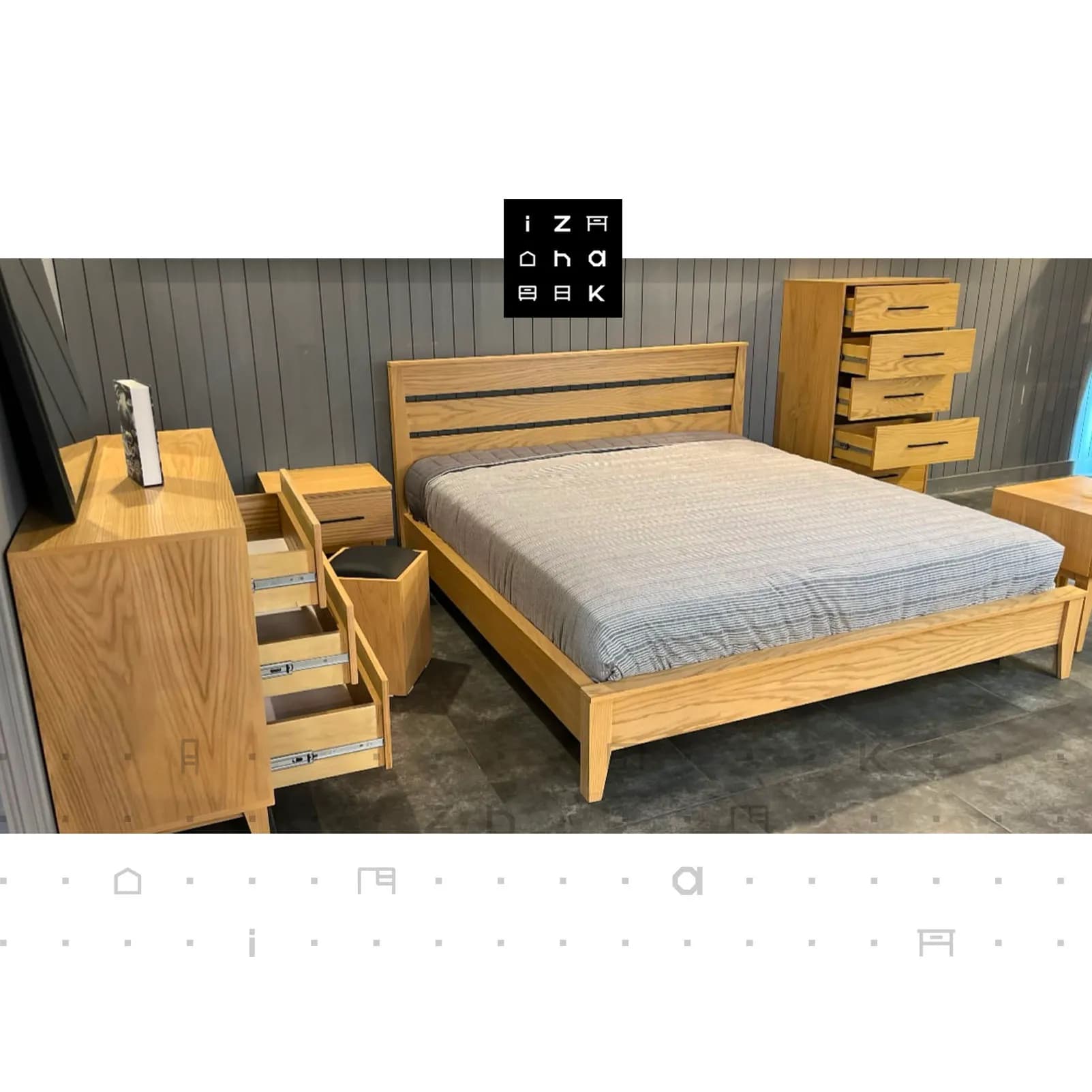 سرویس خواب دو نفره سیزده کشو ام دی اف مدل پانیذ