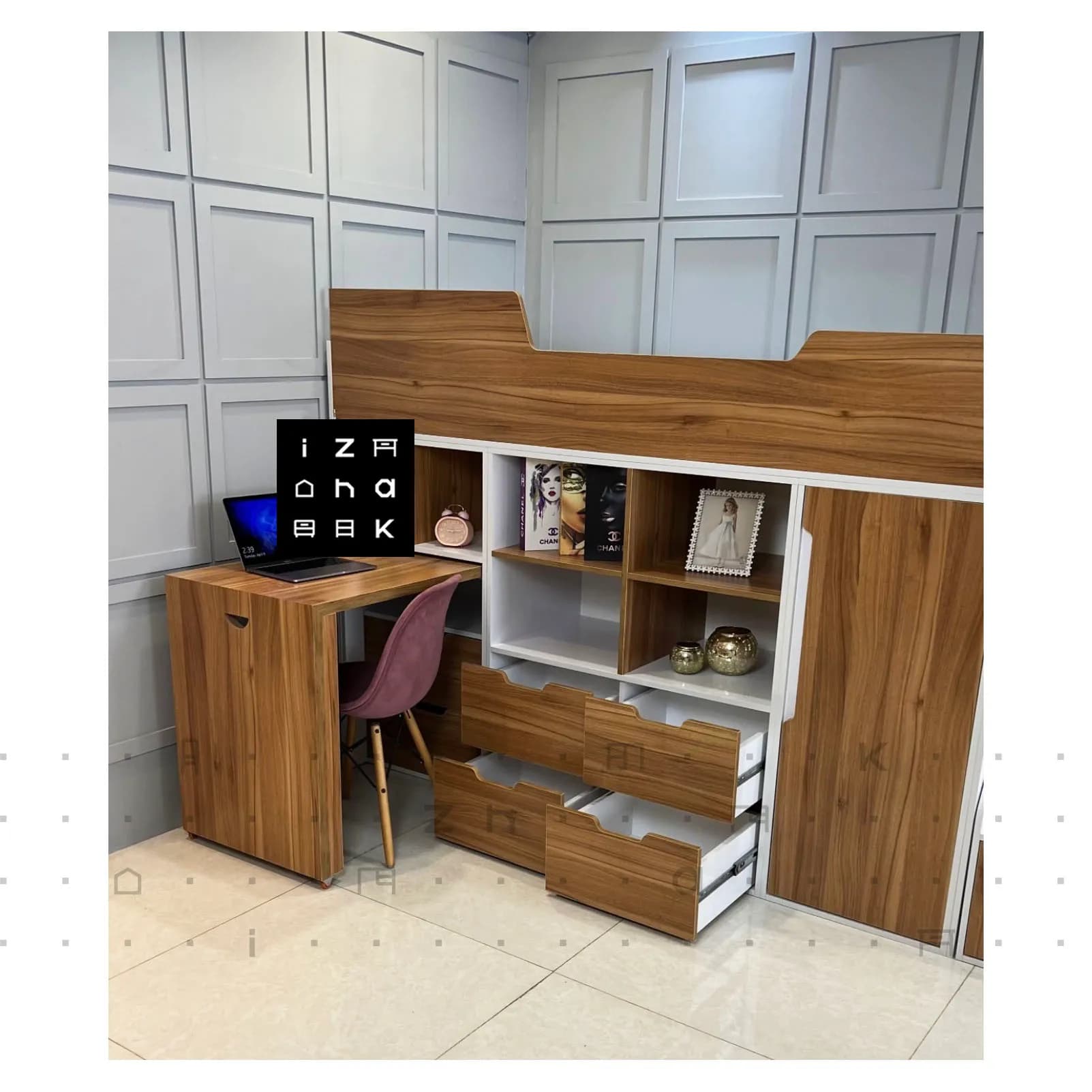 تخت خواب یک نفره مدل سرویس All in One