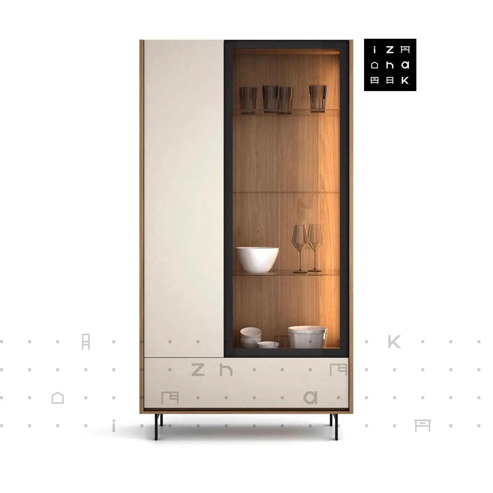 ویترین کتابخانه مدرن مدل ایریشا