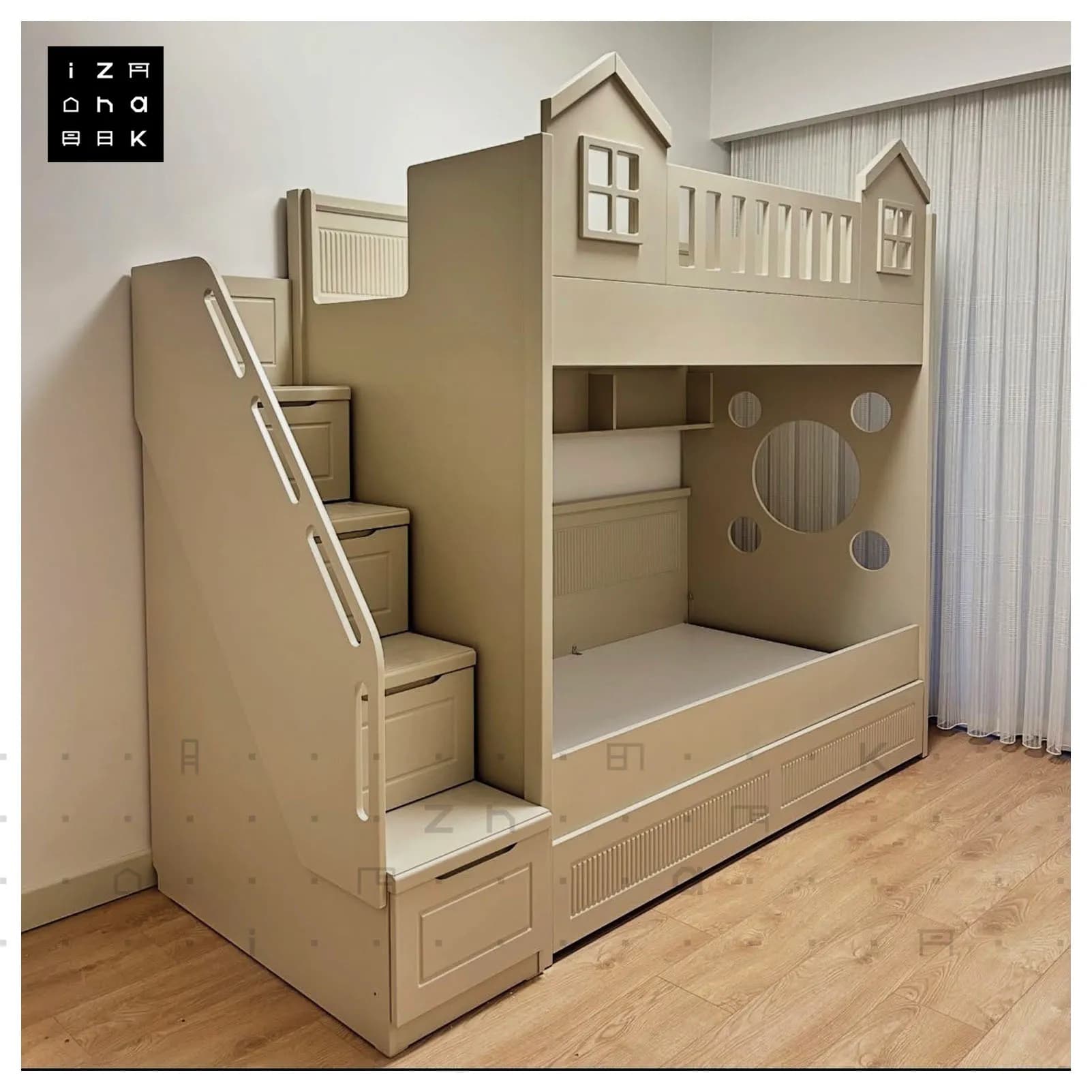 تخت خواب دو طبقه کشو دار مدل برجک