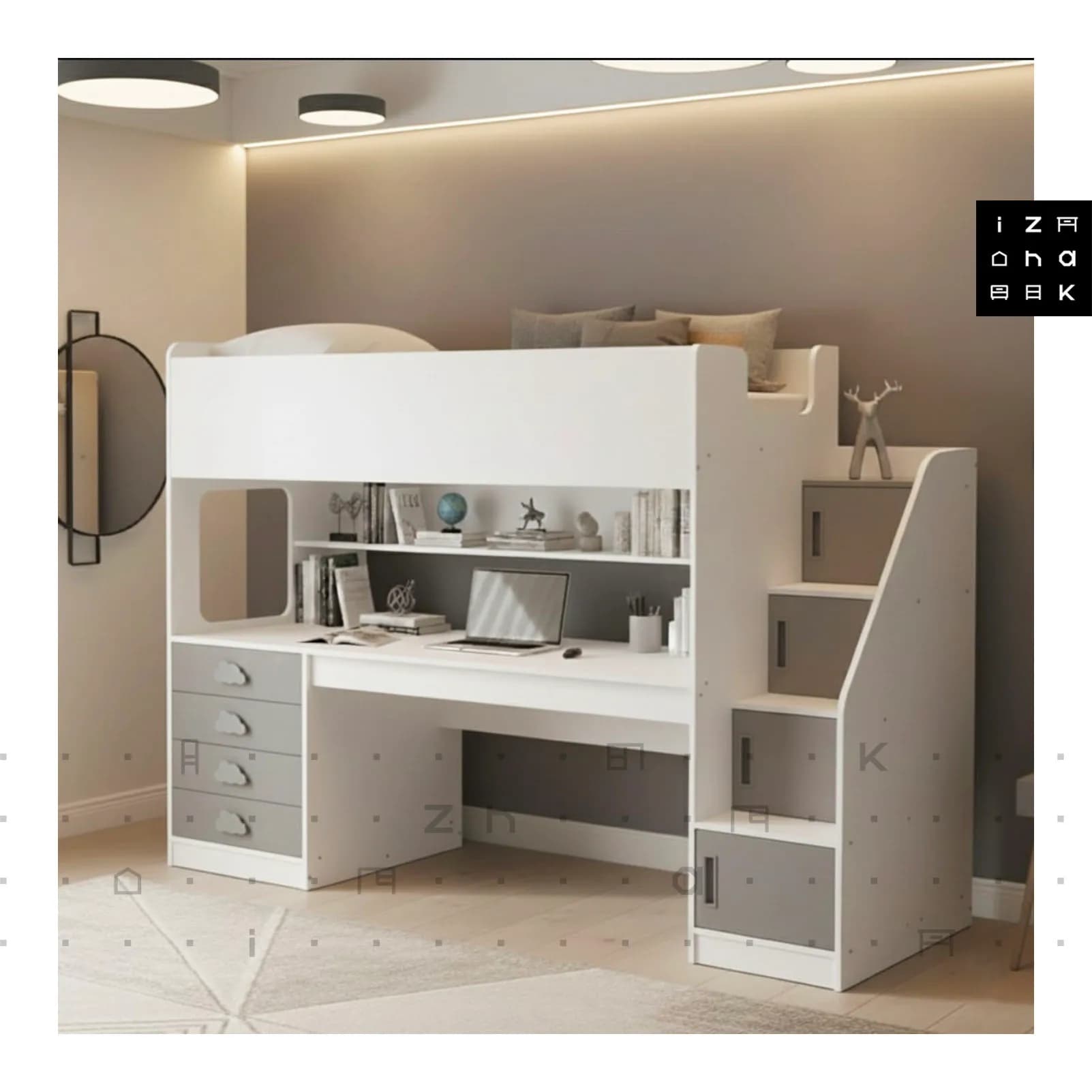 تخت خواب یک نفره دخترانه ALL IN ONE  مدل تاتیانا