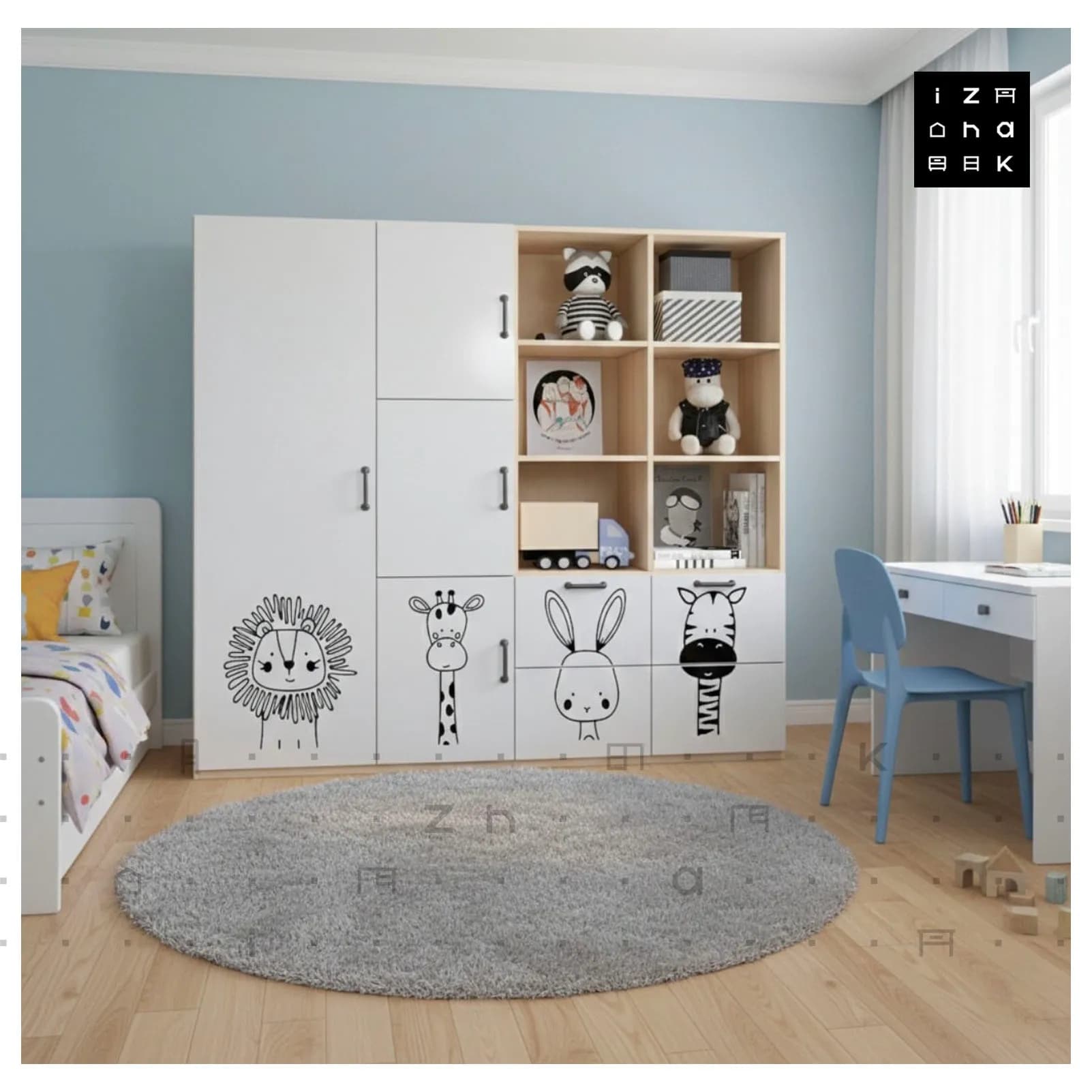 کمد پازلی نوجوان ام دی اف مدل آلبا