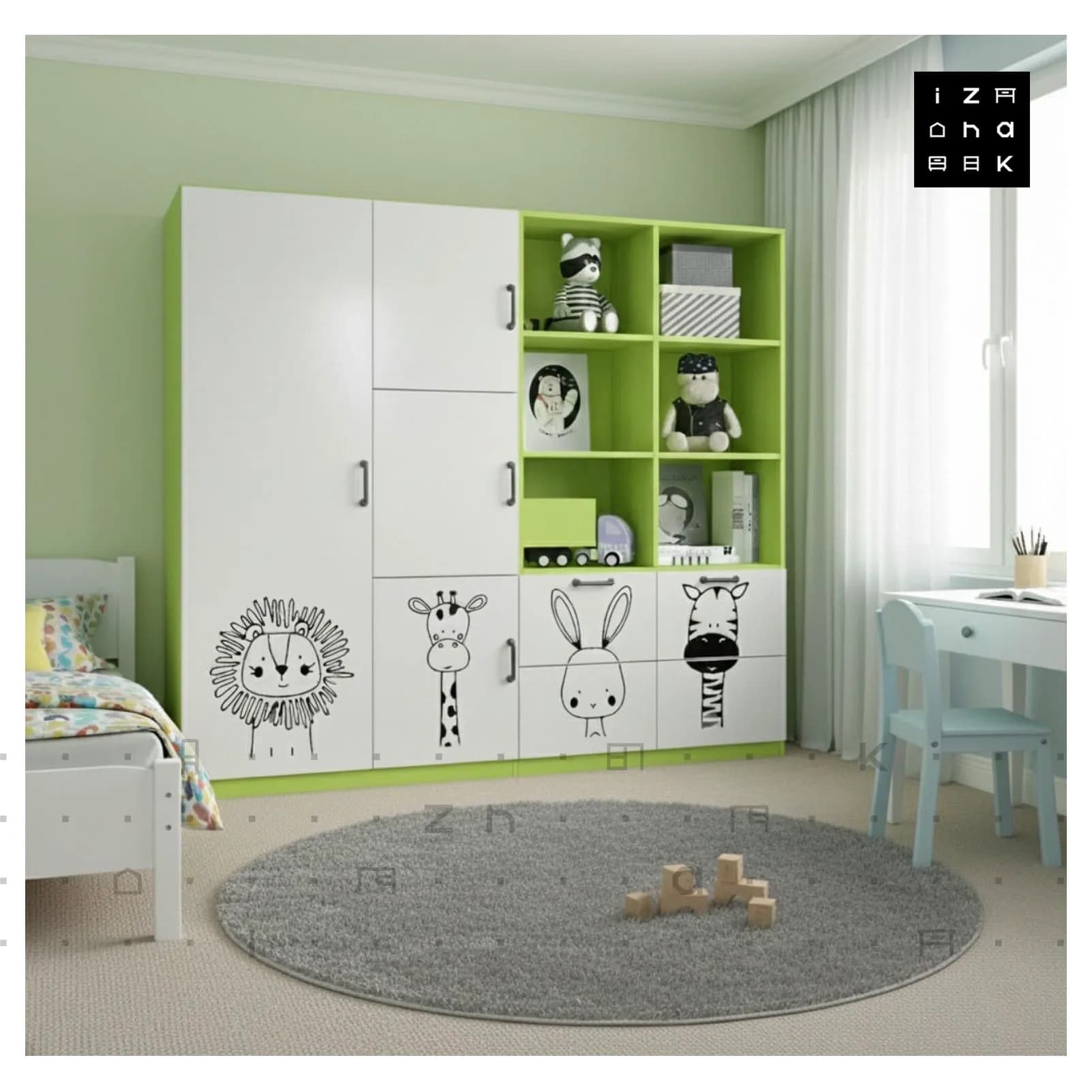 کمد پازلی نوجوان ام دی اف مدل آلبا