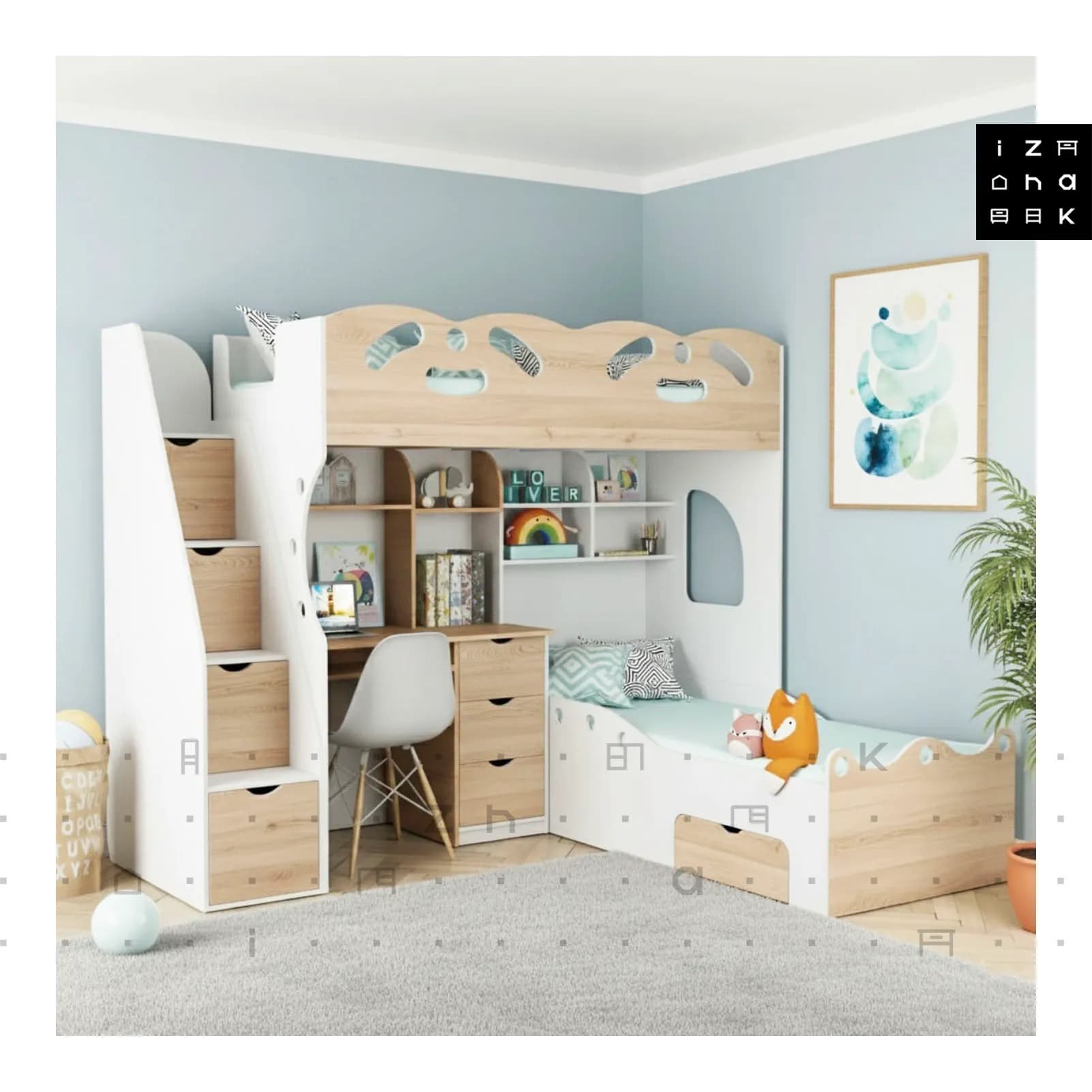 تخت خواب دو طبقه All in One مدل تلما