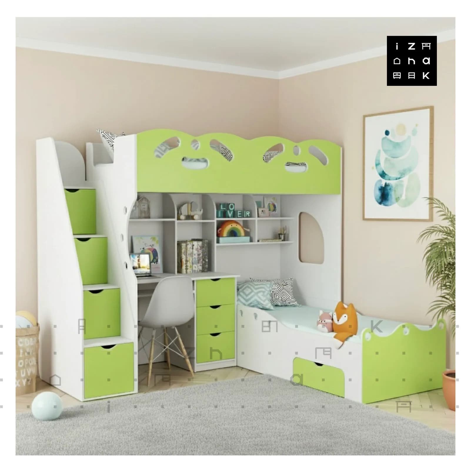 تخت خواب دو طبقه All in One مدل تلما