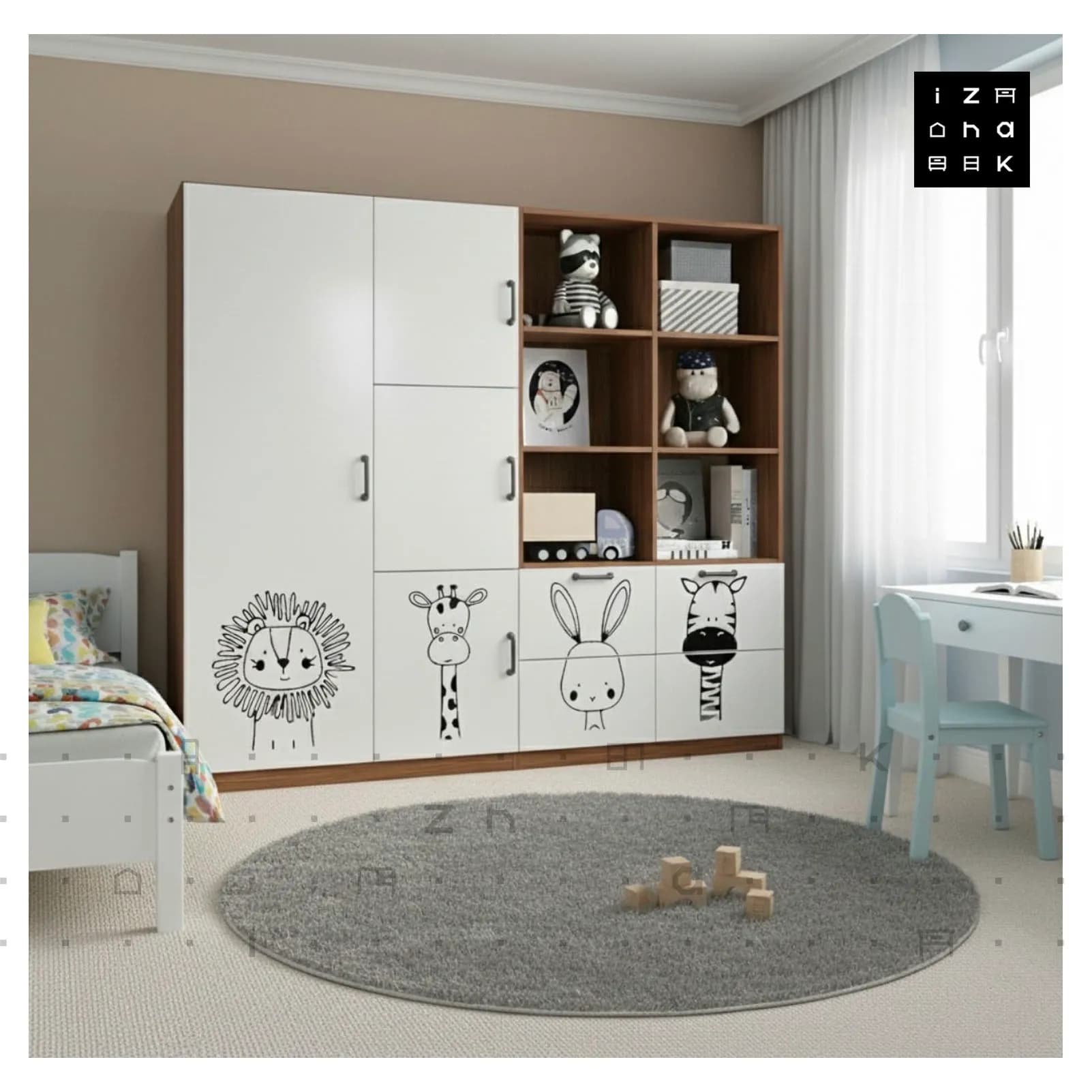 کمد پازلی نوجوان ام دی اف مدل آلبا