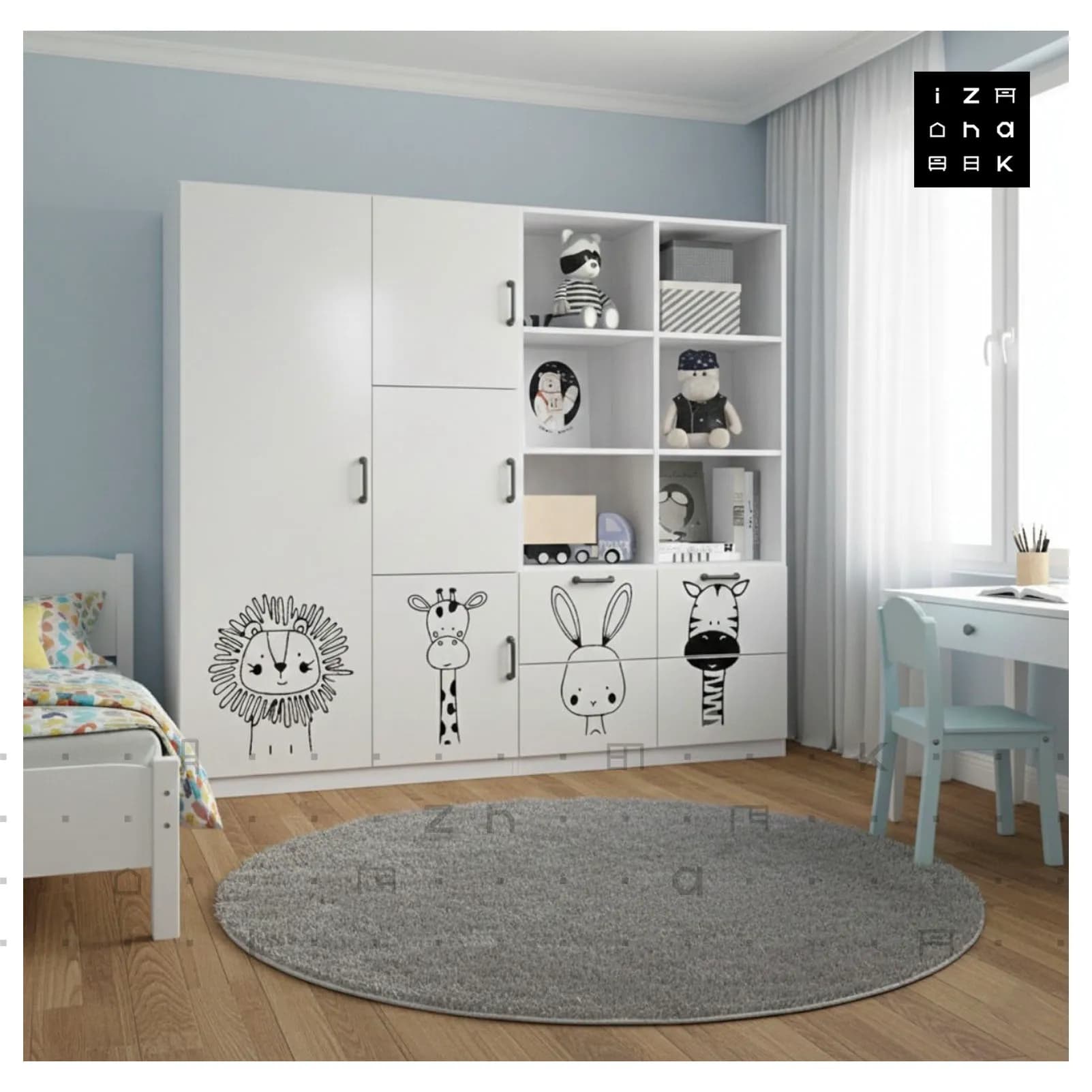 کمد پازلی نوجوان ام دی اف مدل آلبا