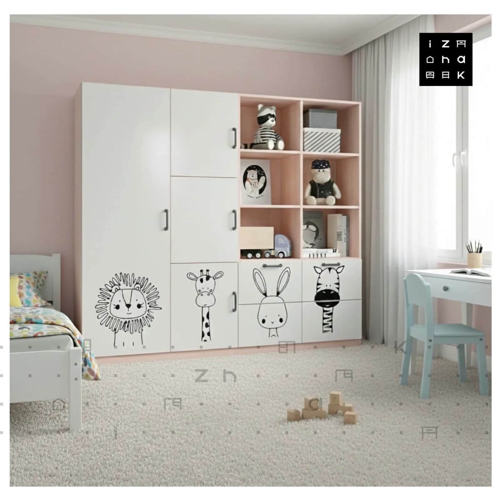 کمد پازلی نوجوان ام دی اف مدل آلبا