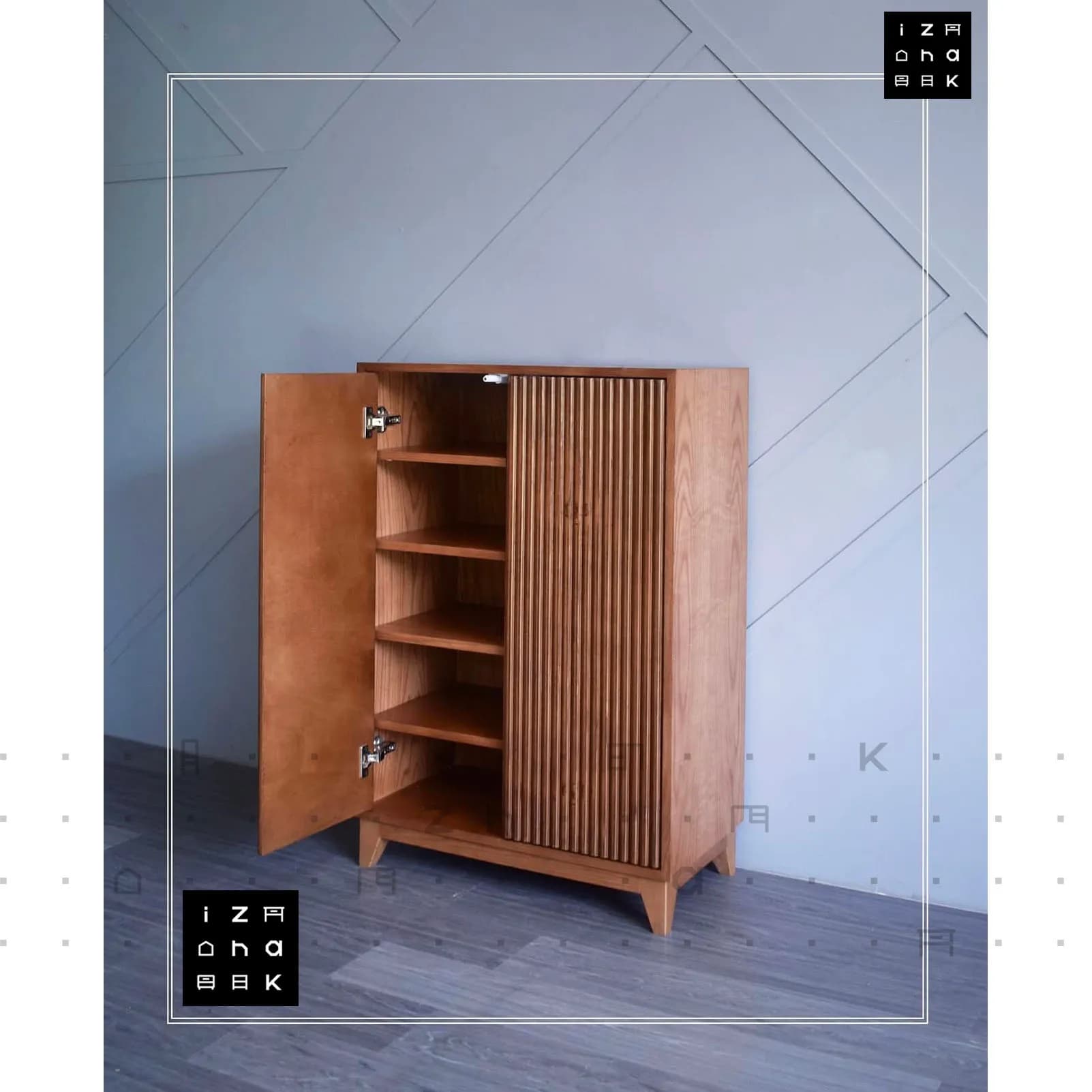 جاکفشی مینیمال روکش چوب مدل مانلی