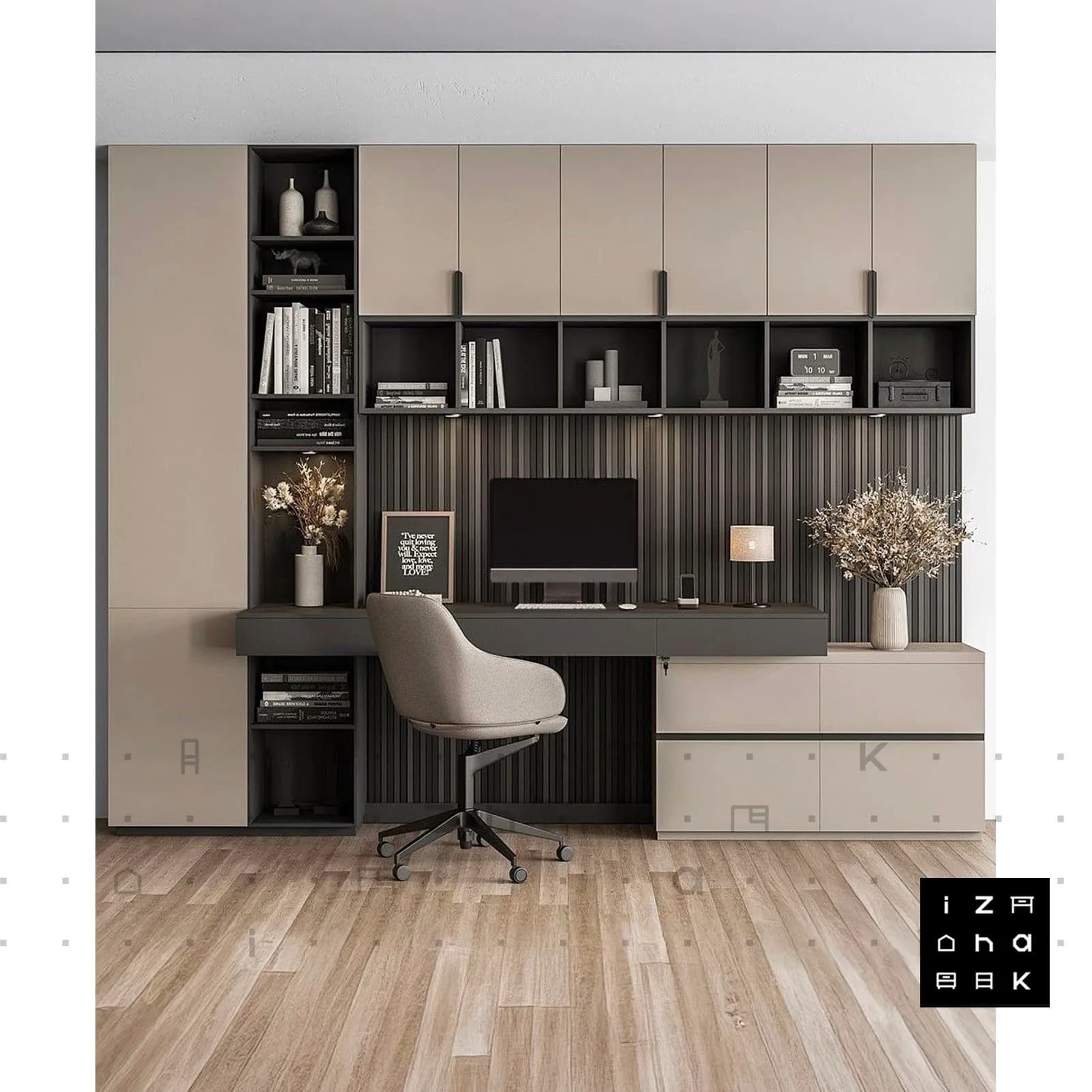 کمد میز تحریر دار مدرن ام دی اف مدل پرنیا پلاس