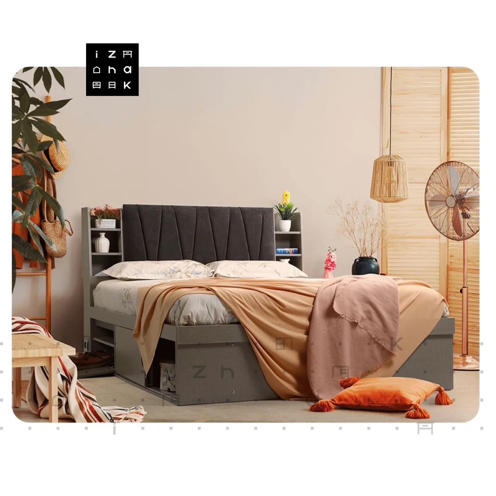 تخت خواب دو نفره ام دی اف کشو دار مدل کیمیا