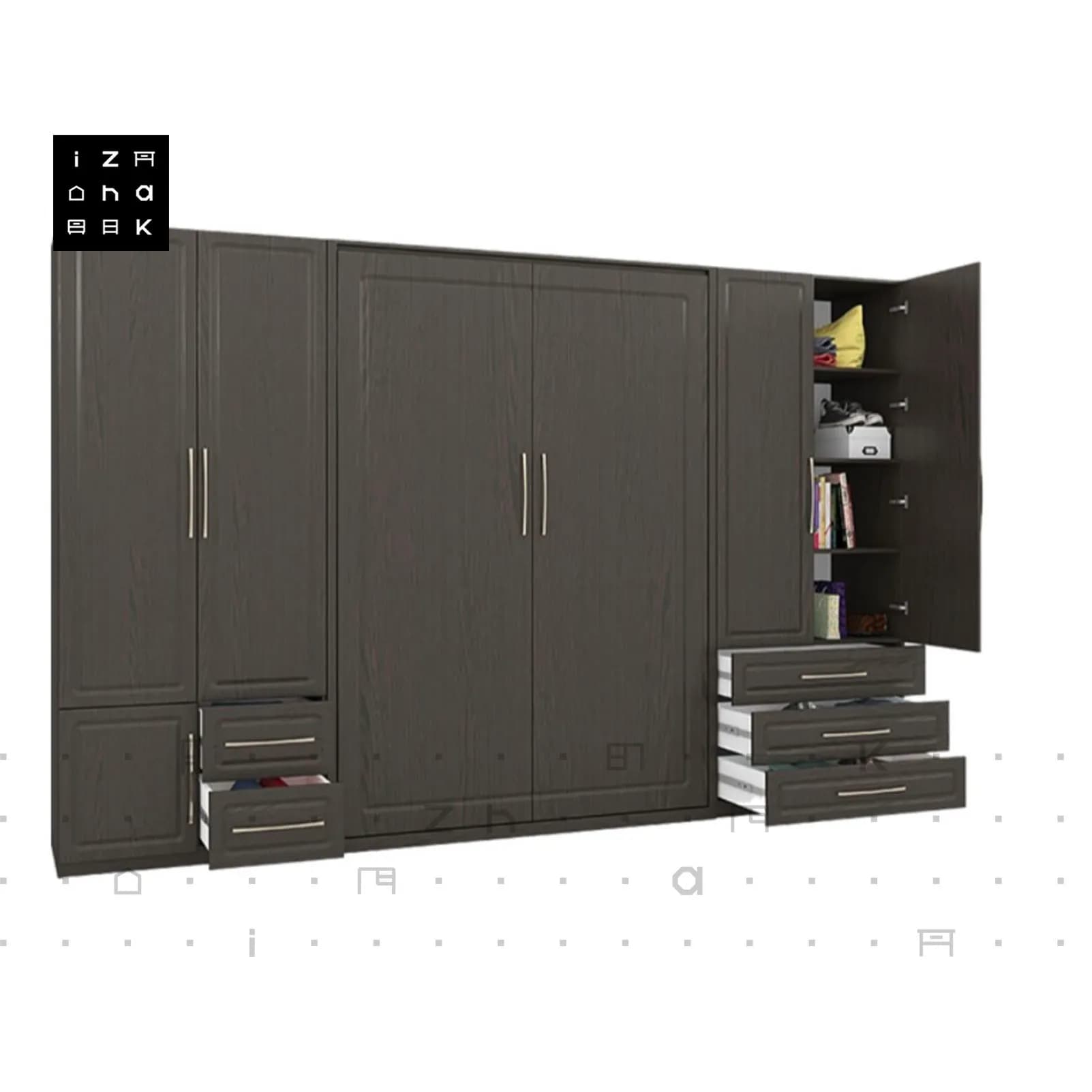 تخت خواب دو نفره کمجا تاشو کمدی ممبران مدل ویلا