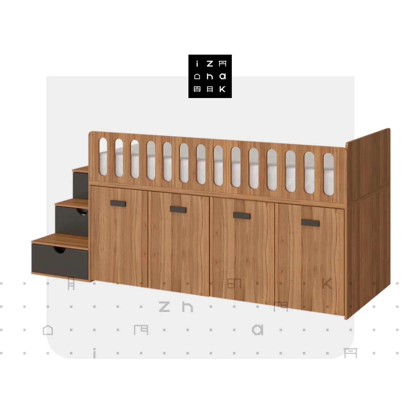 تخت خواب یک نفره میز تحریر دار ام دی اف مدل هرمس