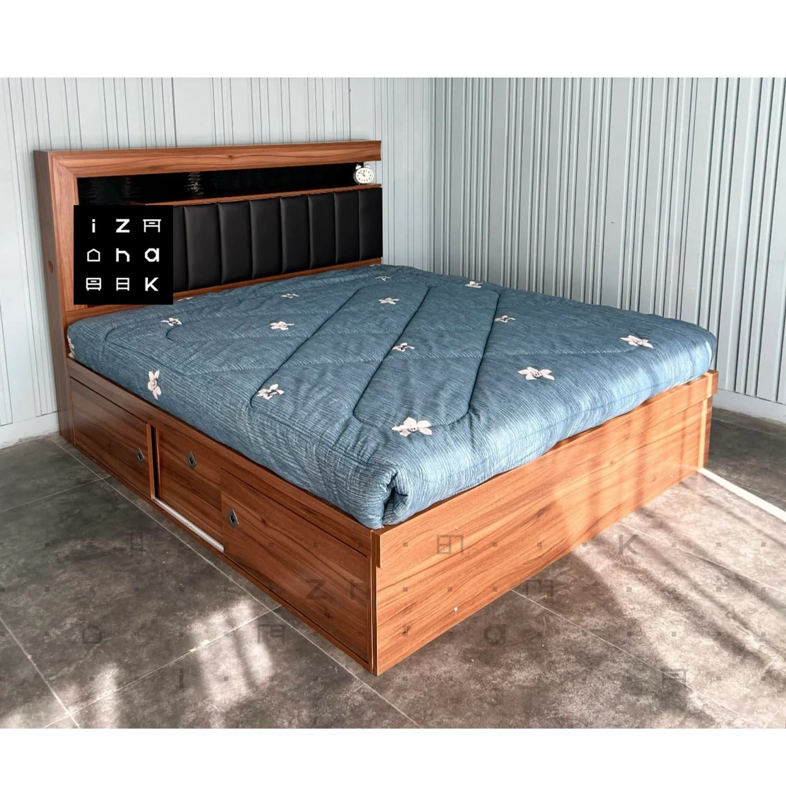 تخت خواب دو نفره کشو دار ام دی اف مدل آیریس