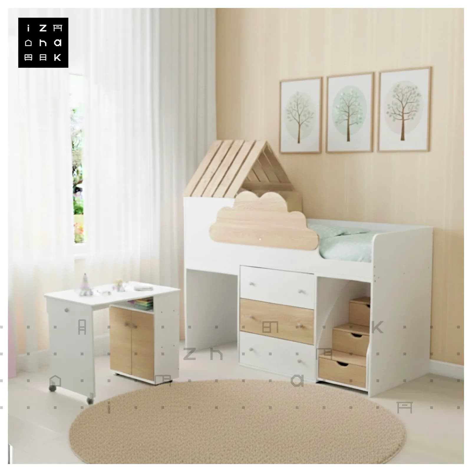 تخت خواب یک نفره All in ONE فانتزی ام دی اف مدل دیانا