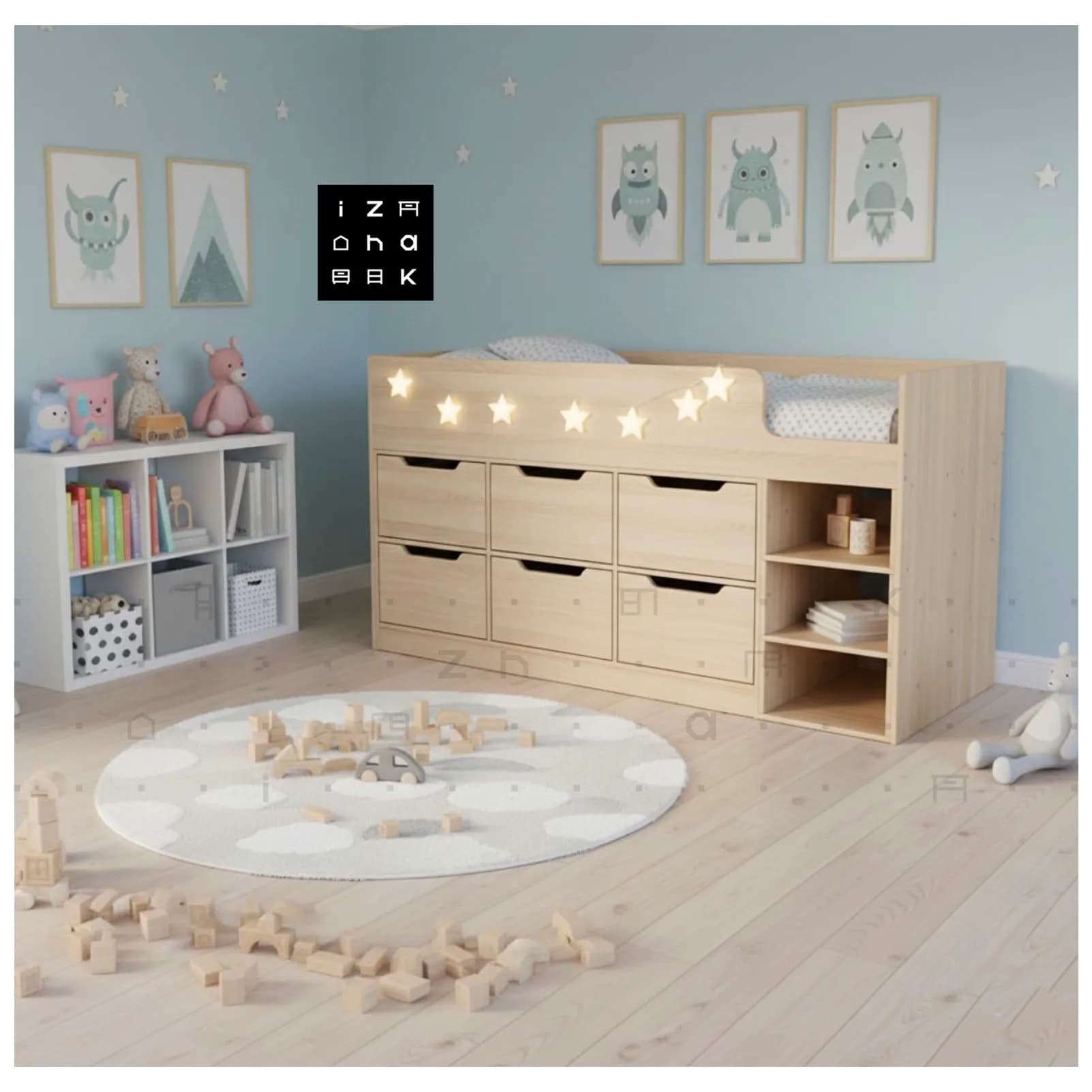 تخت خواب یک نفره کشو دار ام دی اف مدل میلا