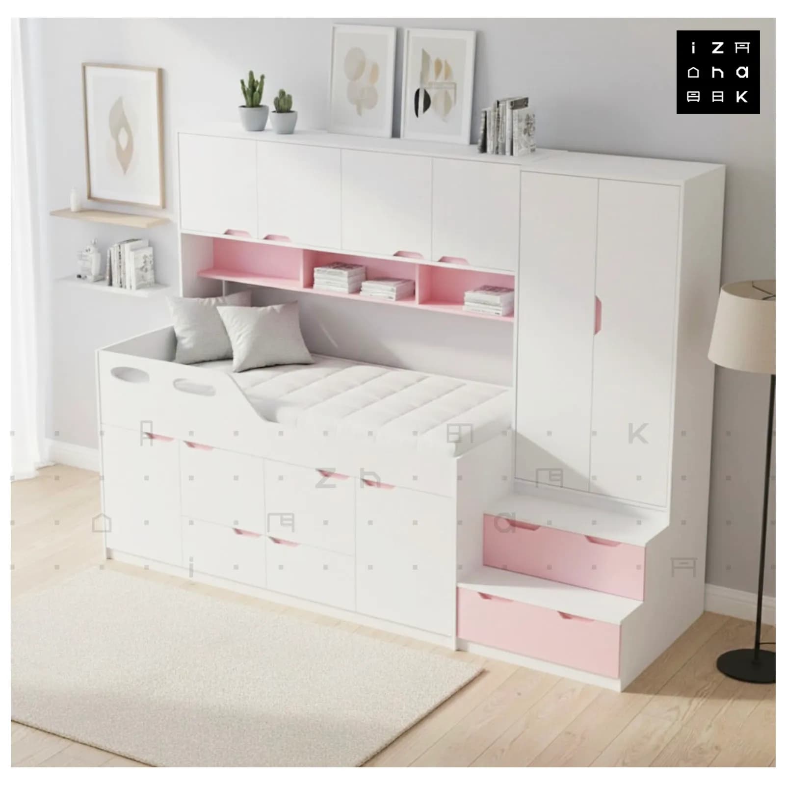 تخت خواب یک نفره All in ONE ام دی اف مدل کاتیا